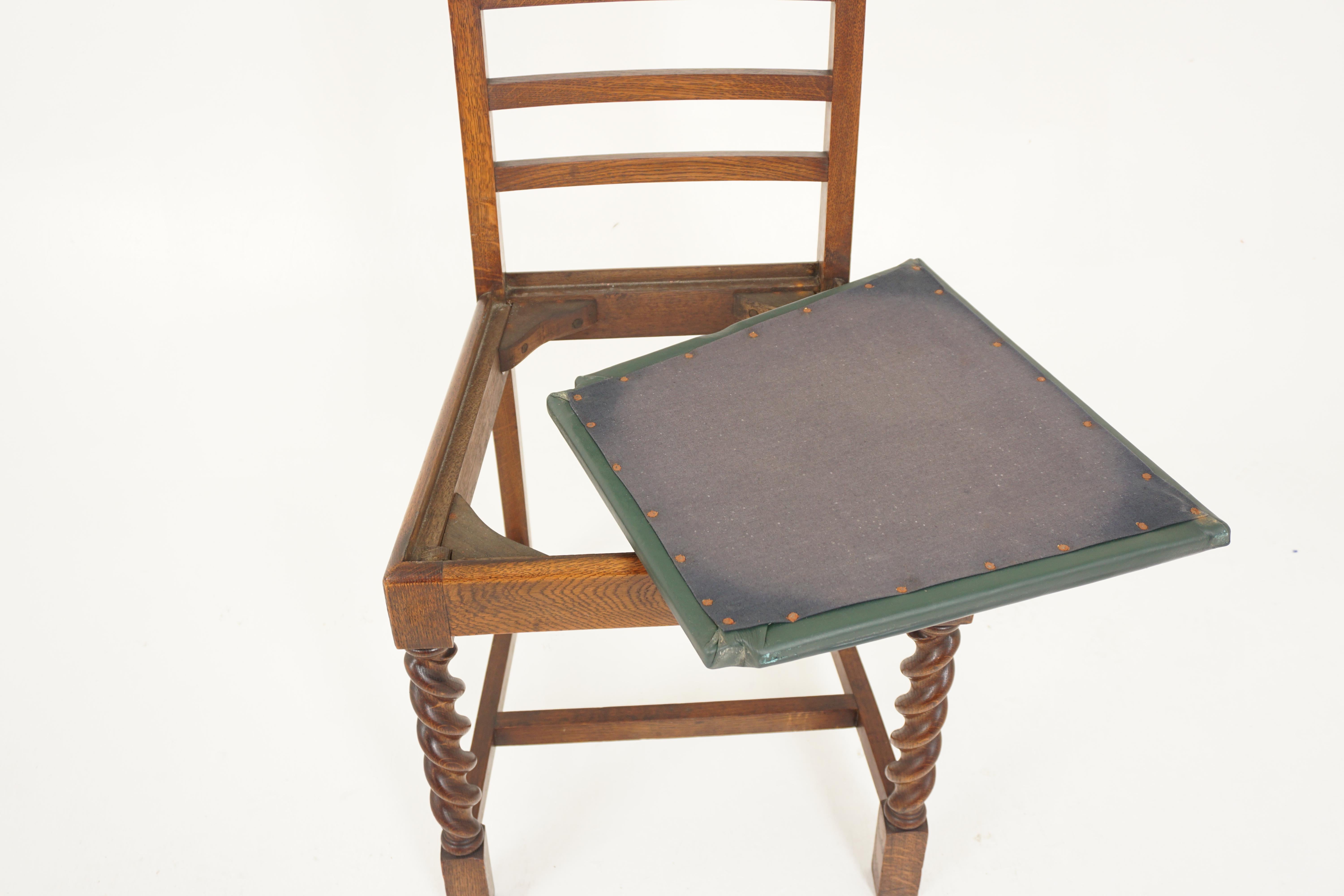 Set of 8 Barley Twist Dining Chairs, Scotland 1910, H703 4