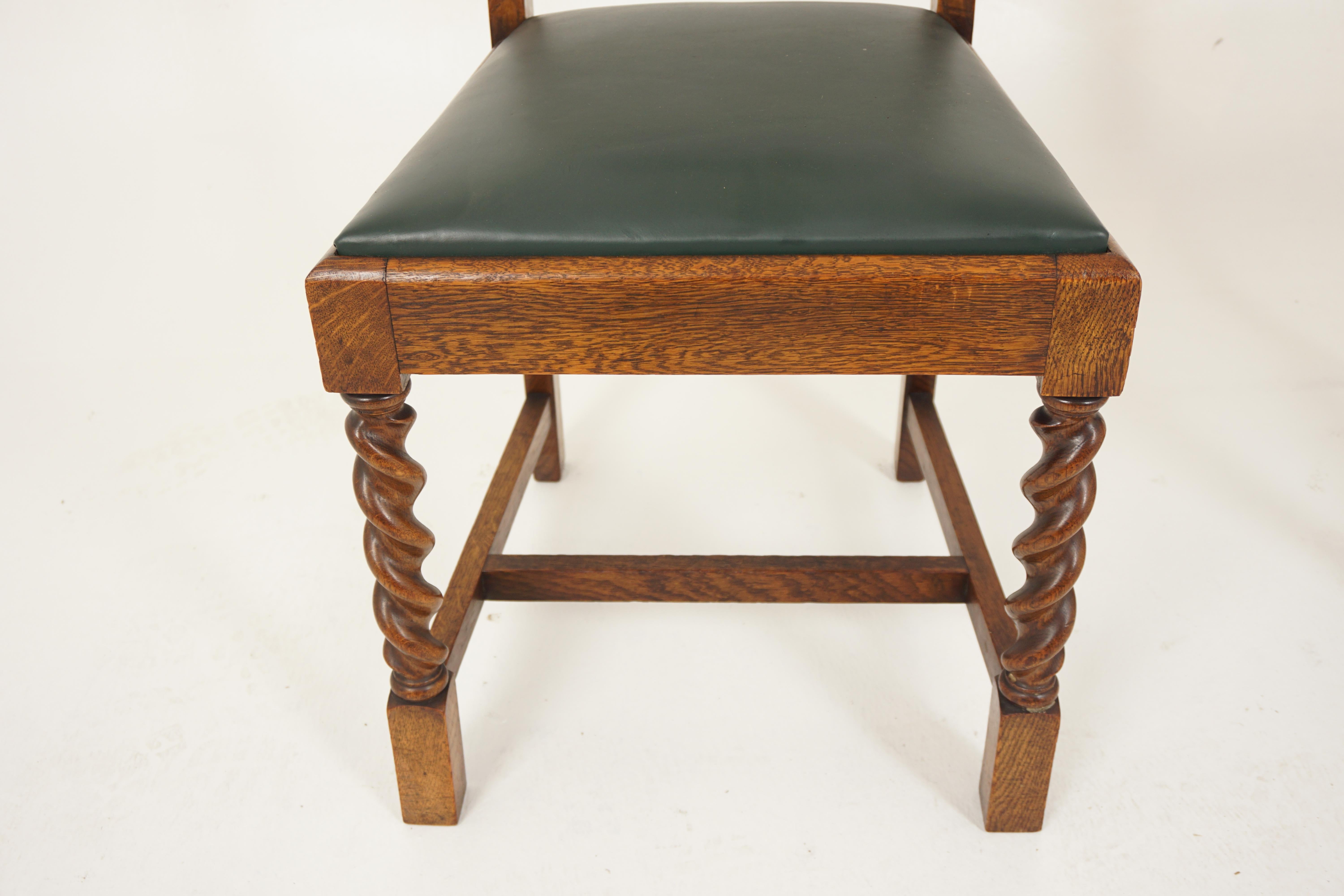Set of 8 Barley Twist Dining Chairs, Scotland 1910, H703 1
