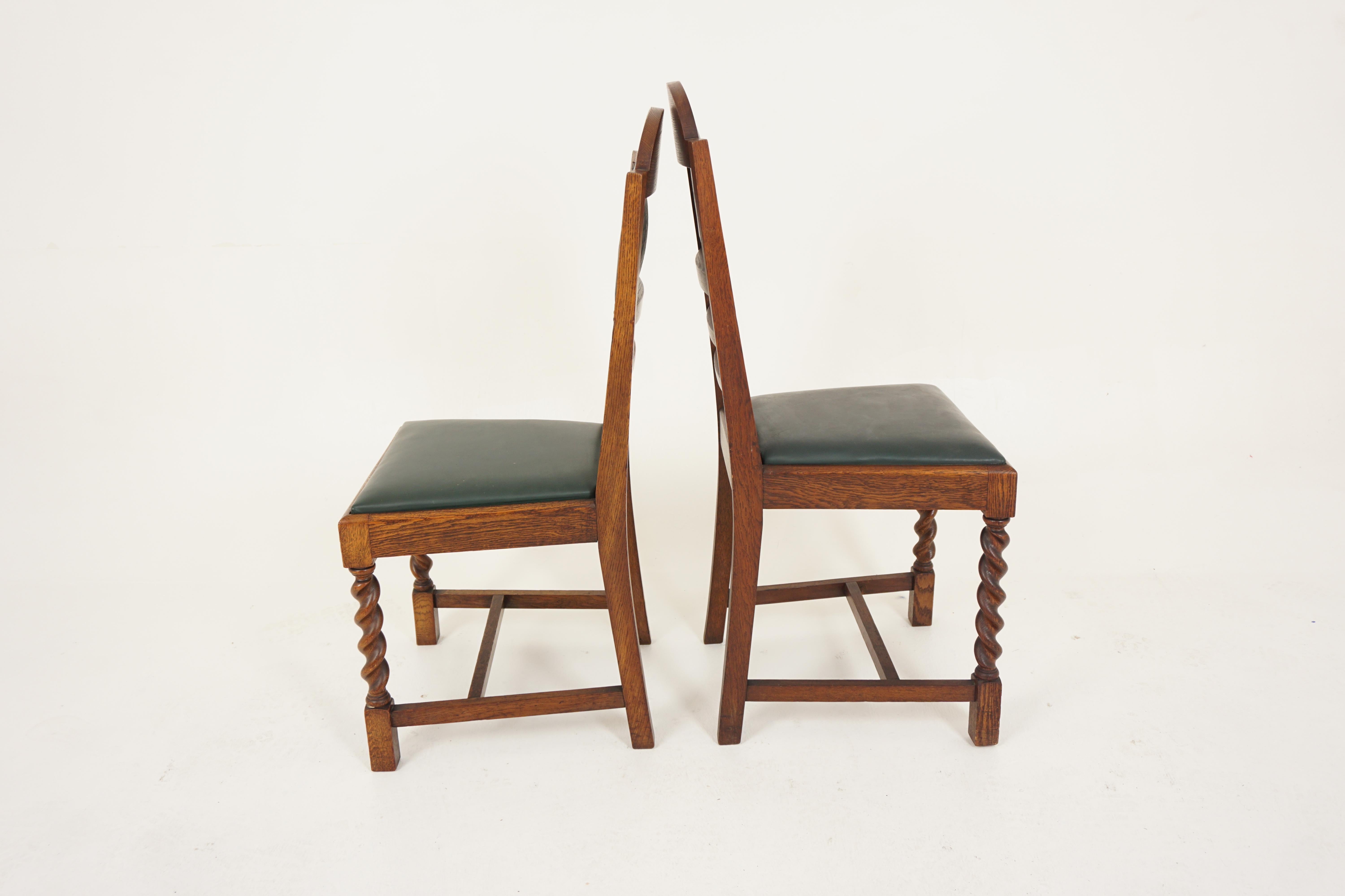 Set of 8 Barley Twist Dining Chairs, Scotland 1910, H703 2
