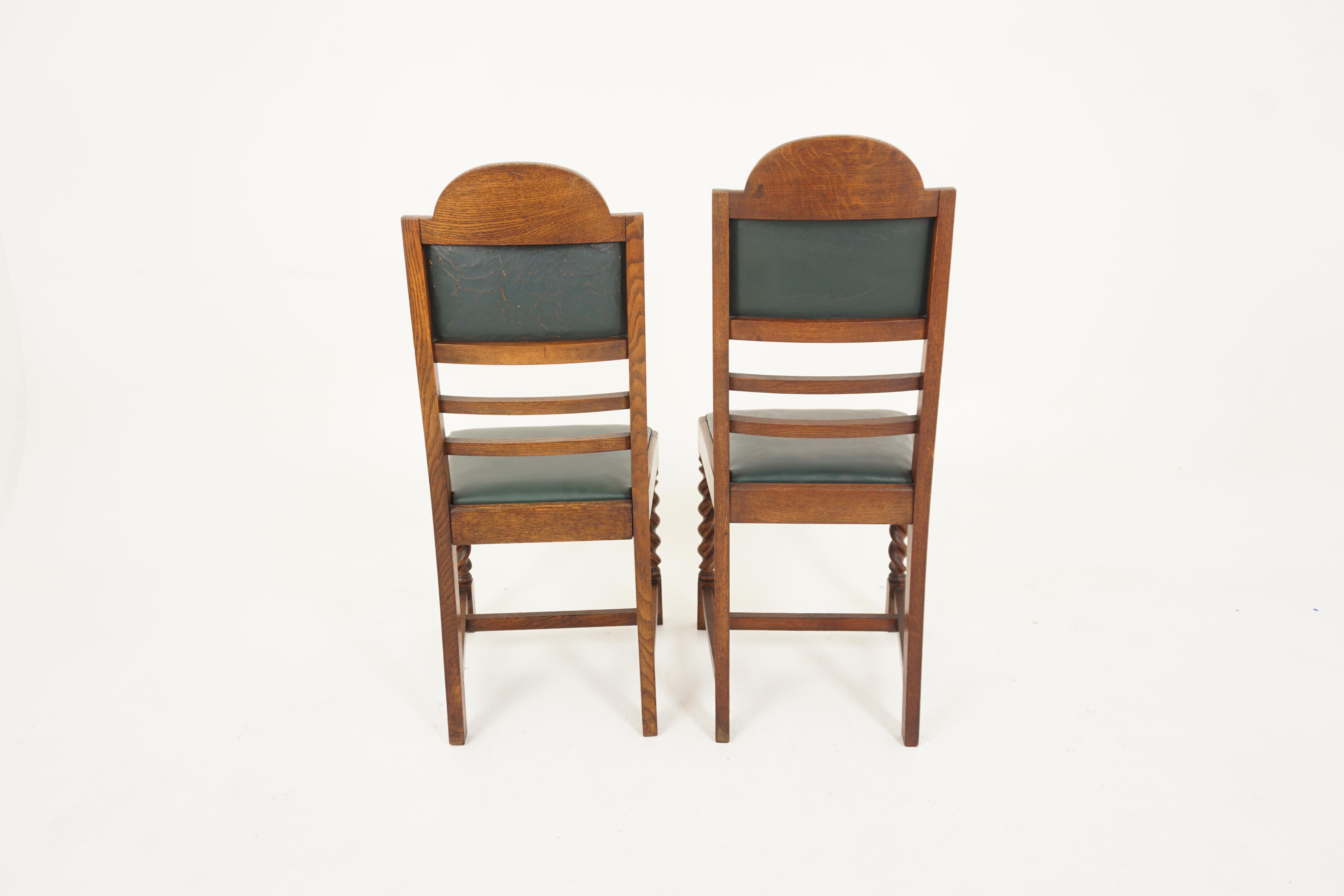 Set of 8 Barley Twist Dining Chairs, Scotland 1910, H703 3