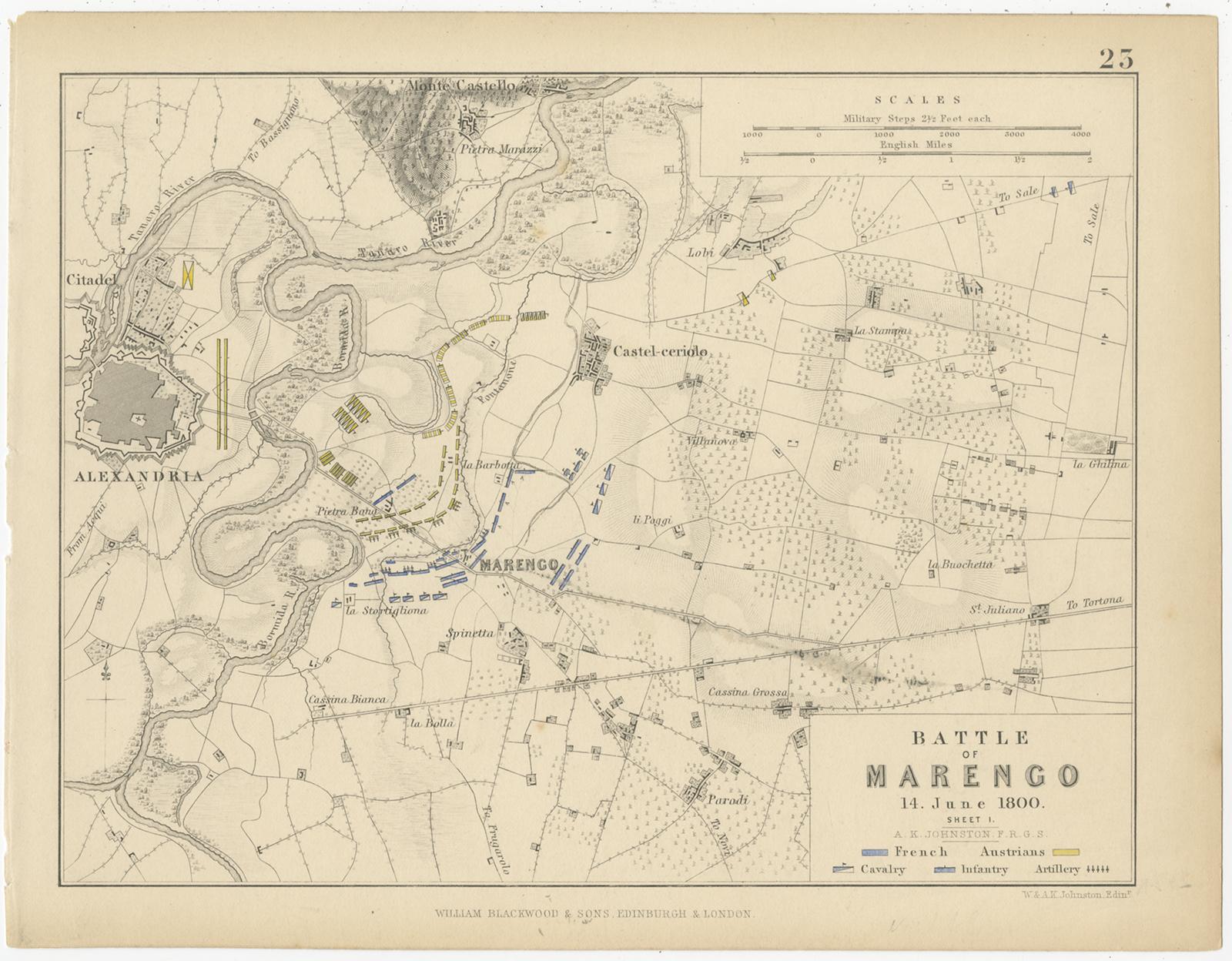 Conjunto de 8 Planos de Batalla, Rivoli, Arcole, Mantua, Marengo, Hohenlinden, 1852 en Bueno estado para la venta en Langweer, NL