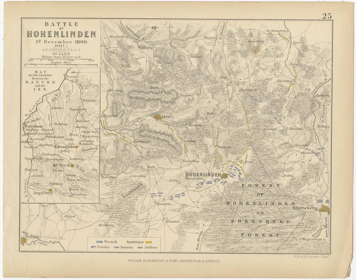 Set of 8 Battle Plans, Rivoli, Arcole, Mantua, Marengo, Hohenlinden, 1852