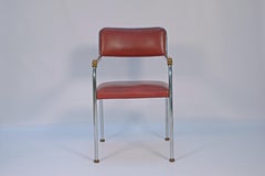 Set of 8 Bauhaus Style Armchairs, Chromed Metal & Wood, Circa 1920