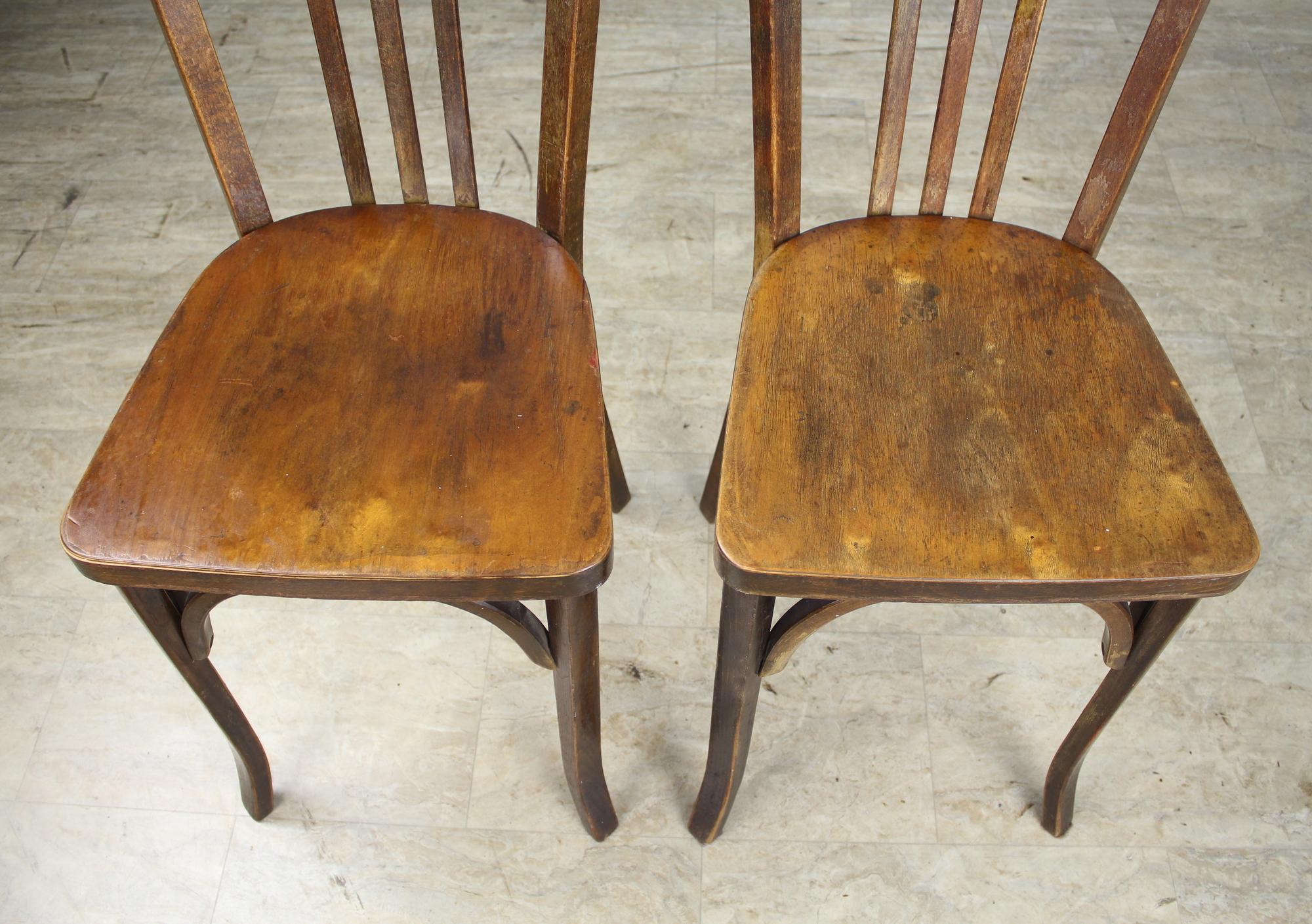 French Set of 8 Baumann Bentwood Bistro Chairs