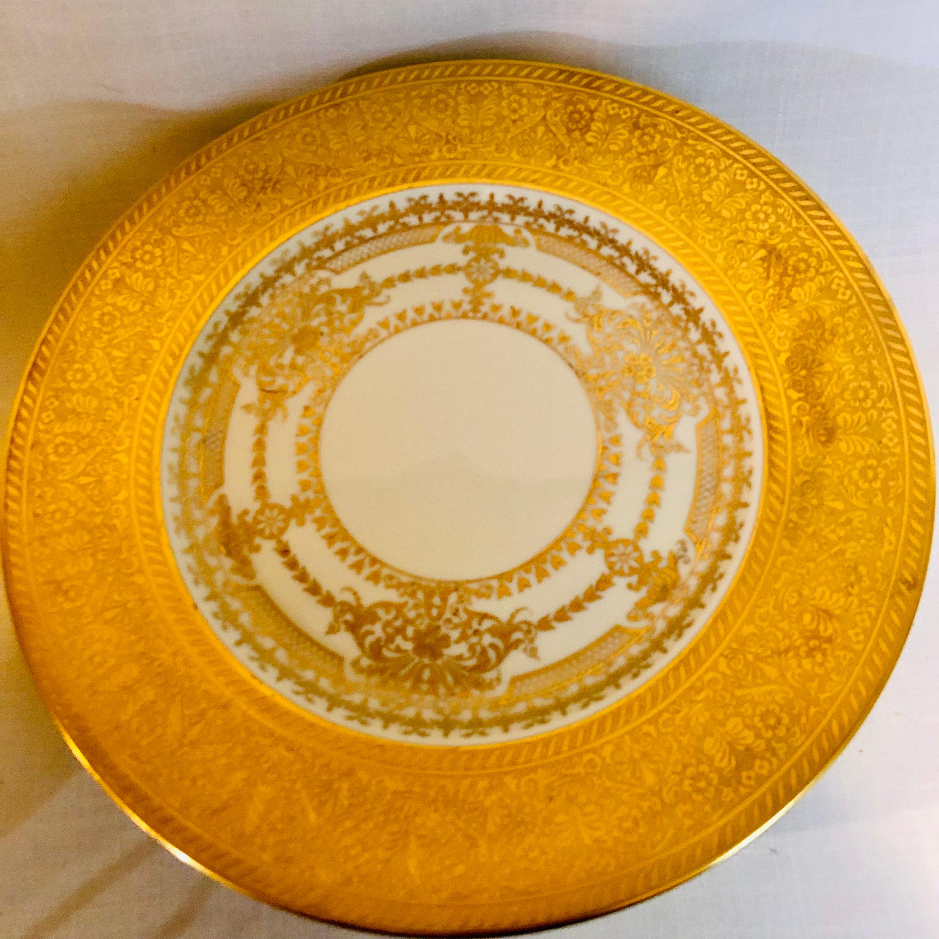 Set of 8 Bavarian Service Plates with Thick Border of Gold Embossed Decoration 2