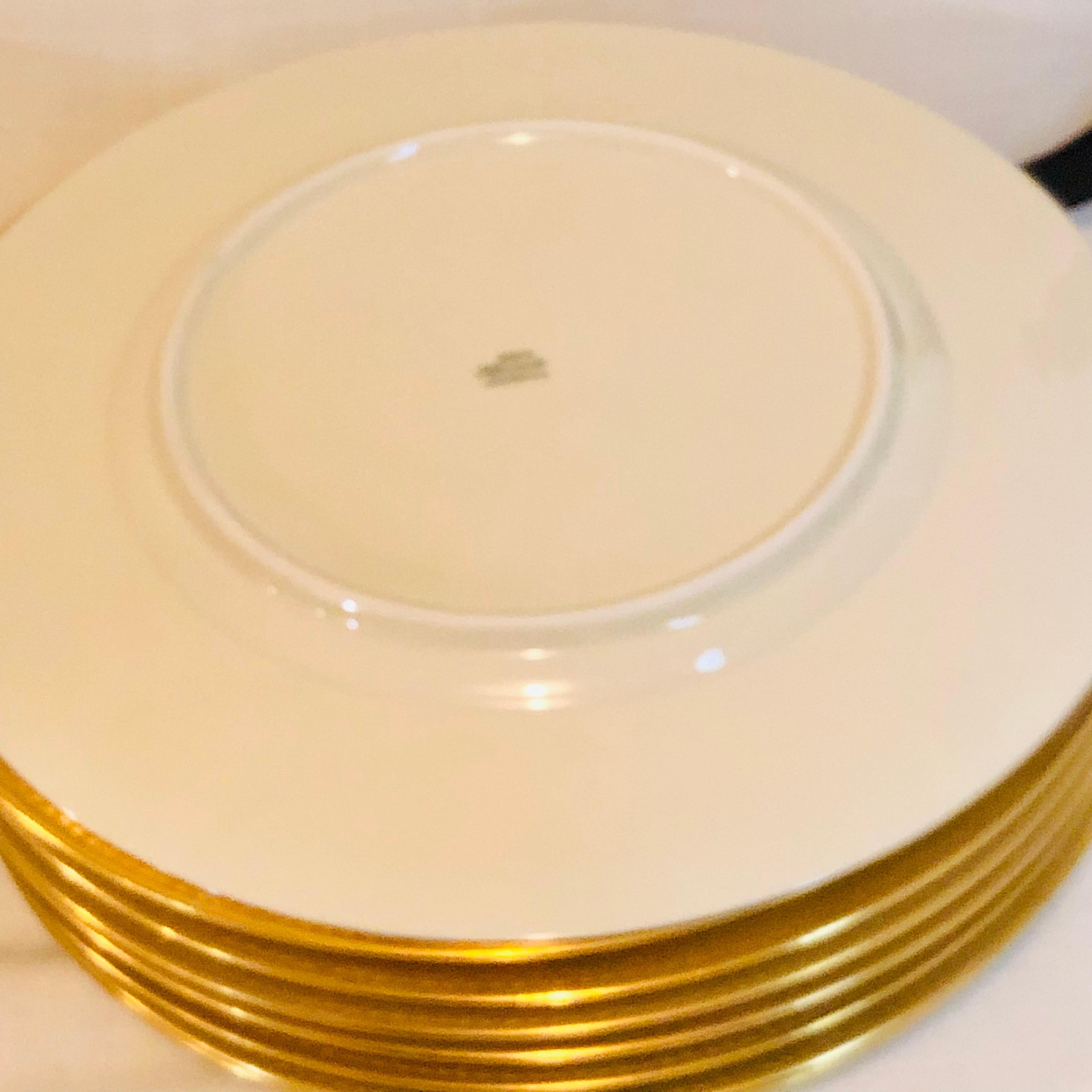 Set of 8 Bavarian Service Plates with Thick Border of Gold Embossed Decoration 3