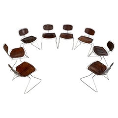 Lot de 8 chaises « Beaubourg Pompidou » signées Cadestin et Laurent, France, années 1970