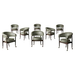 Set of 8 Beg Armchairs by Sérgio Rodrigues, Rosewood and Leather, Brazil, 1967