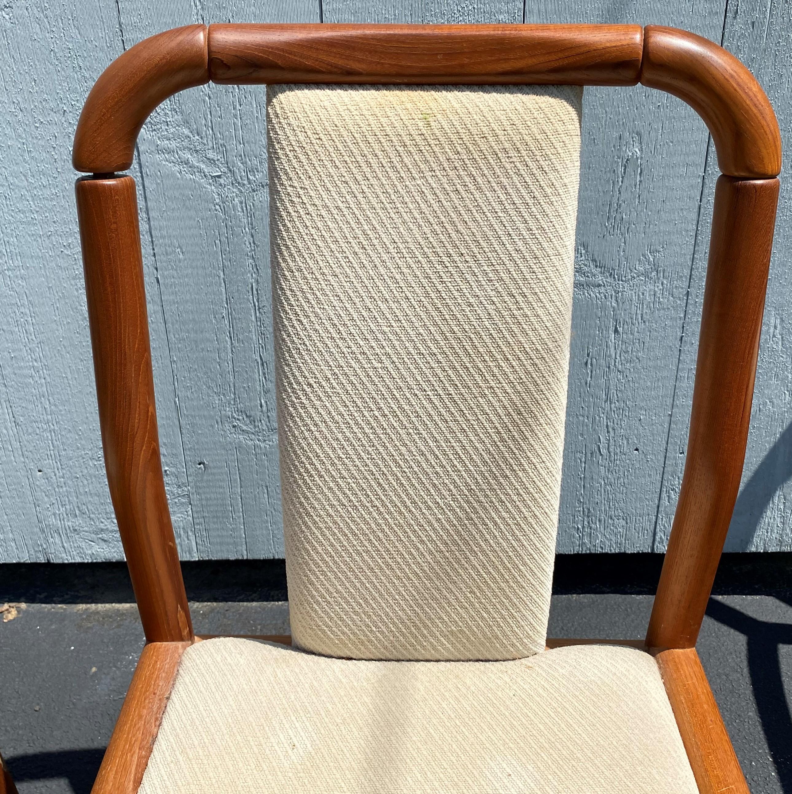 Upholstery Set of 8 Benny Linden Danish Modern Teak Upholstered Dining Chairs