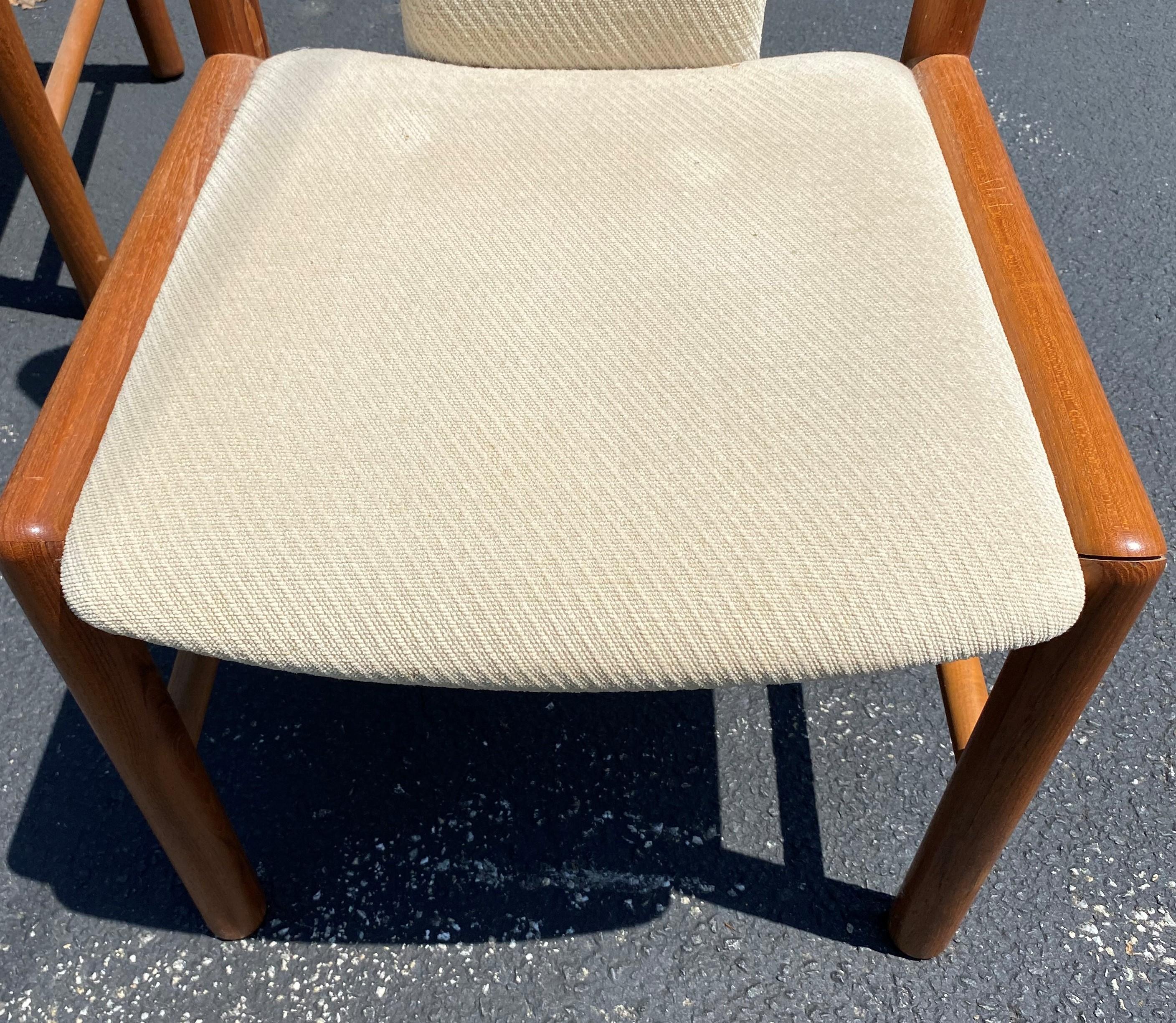 Set of 8 Benny Linden Danish Modern Teak Upholstered Dining Chairs 1