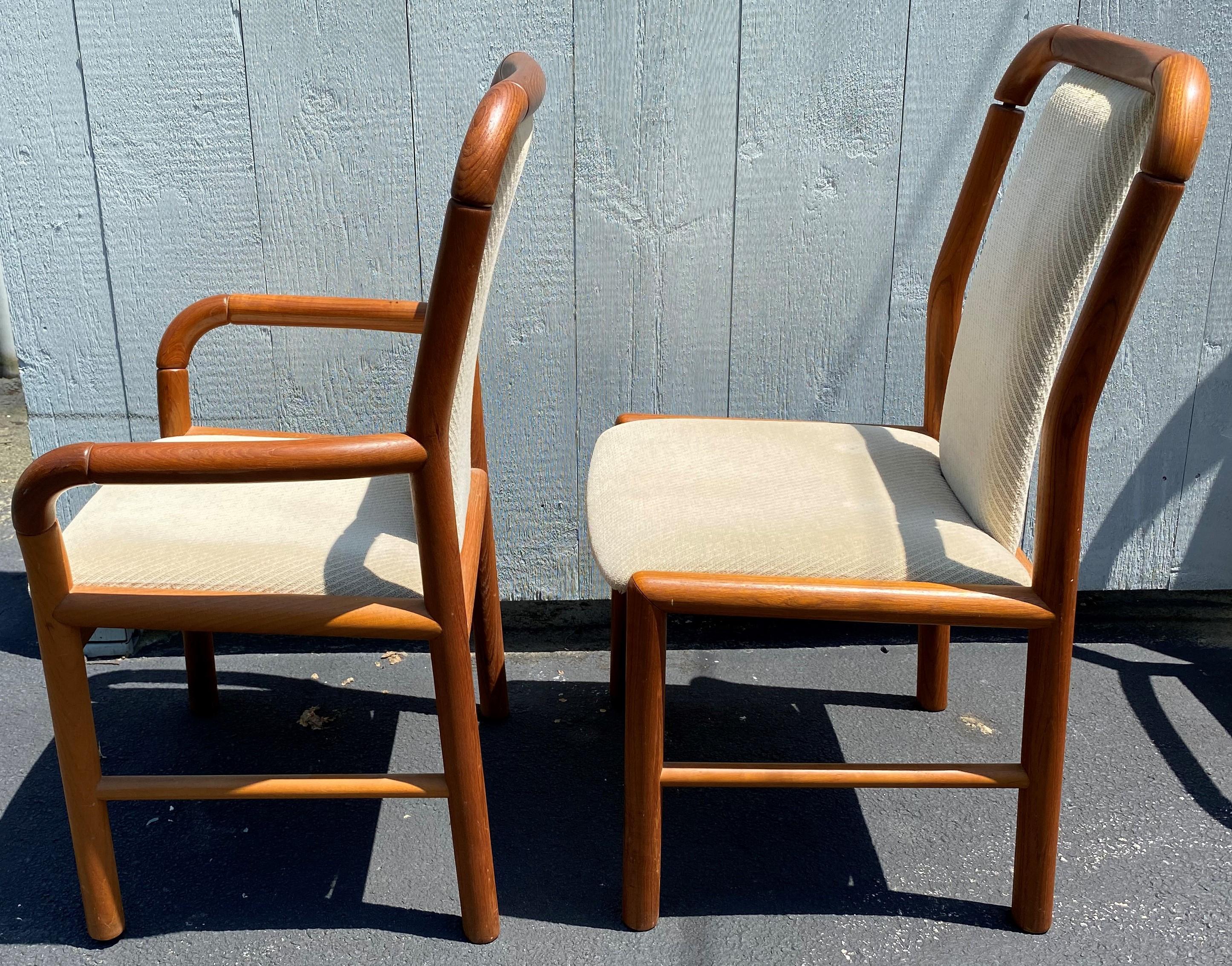 Mid-Century Modern Set of 8 Benny Linden Danish Modern Teak Upholstered Dining Chairs