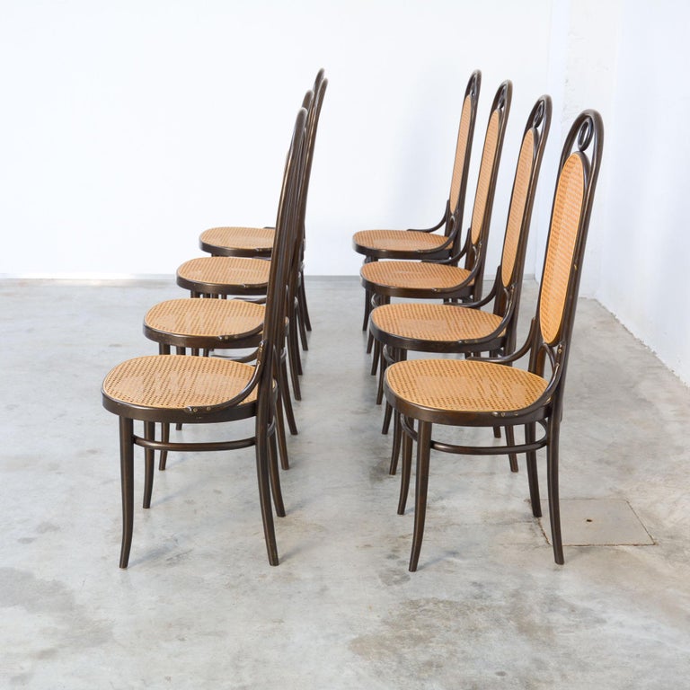 Set of 8 Bentwood Dining Chairs, Mod. 207R Long John at 1stDibs