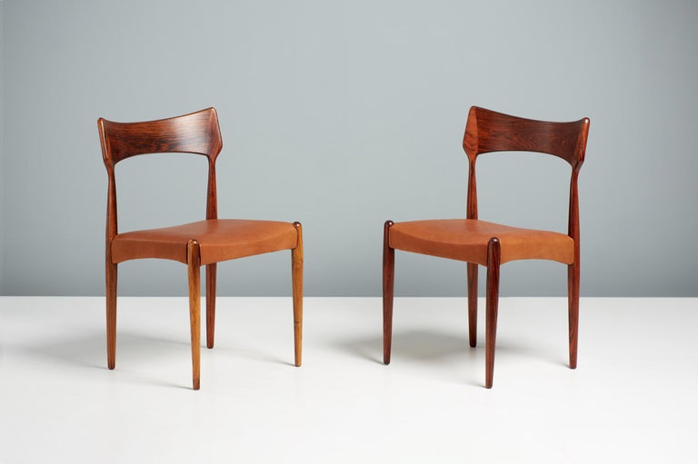 Set of 8 Bernard Petersen Rosewood Dining Chairs, C1960s For Sale at