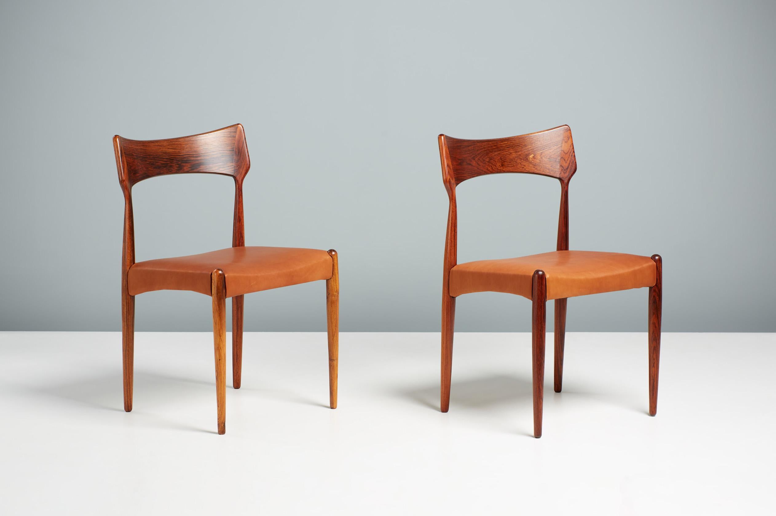 Set of 8 Bernard Petersen Rosewood Dining Chairs, C1960s In Excellent Condition For Sale In London, GB