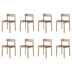 Set of 8 Betty Chairs Tk3, in Noble Aniline leather Cognac & Oak, for &Tradition