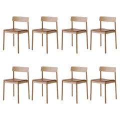Set of 8 Betty Chairs Tk3, in Cognac Silk Leather and Oak by T&K for &Tradition