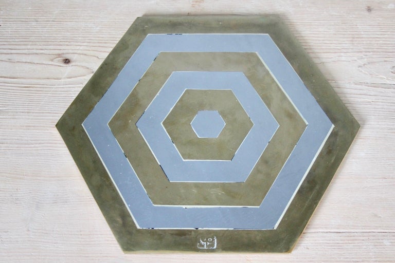 Set of 8 Bicolor Metal Trivet For Sale at 1stDibs