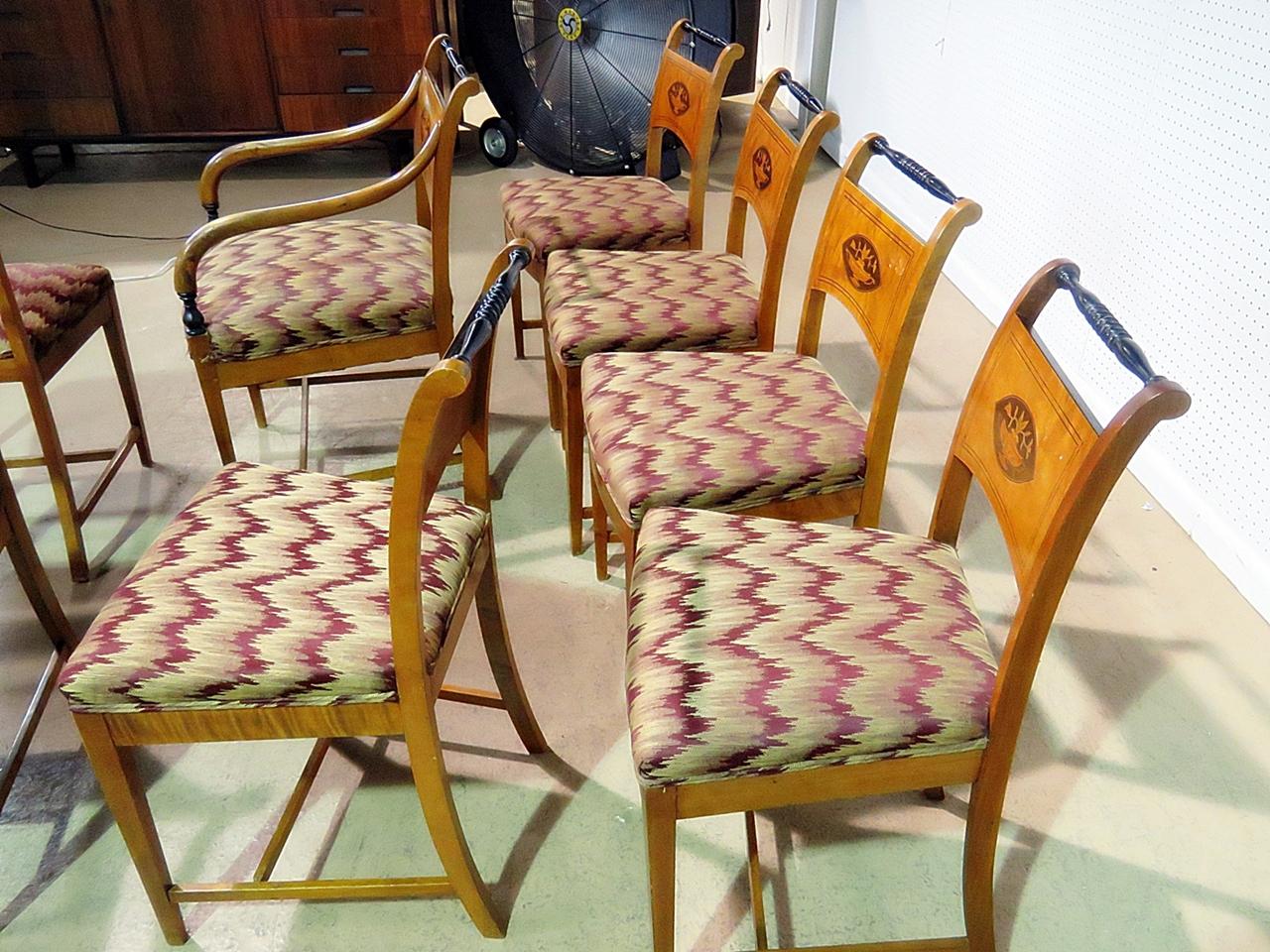 Set of 8 Biedermeier Style Dining Chairs 3