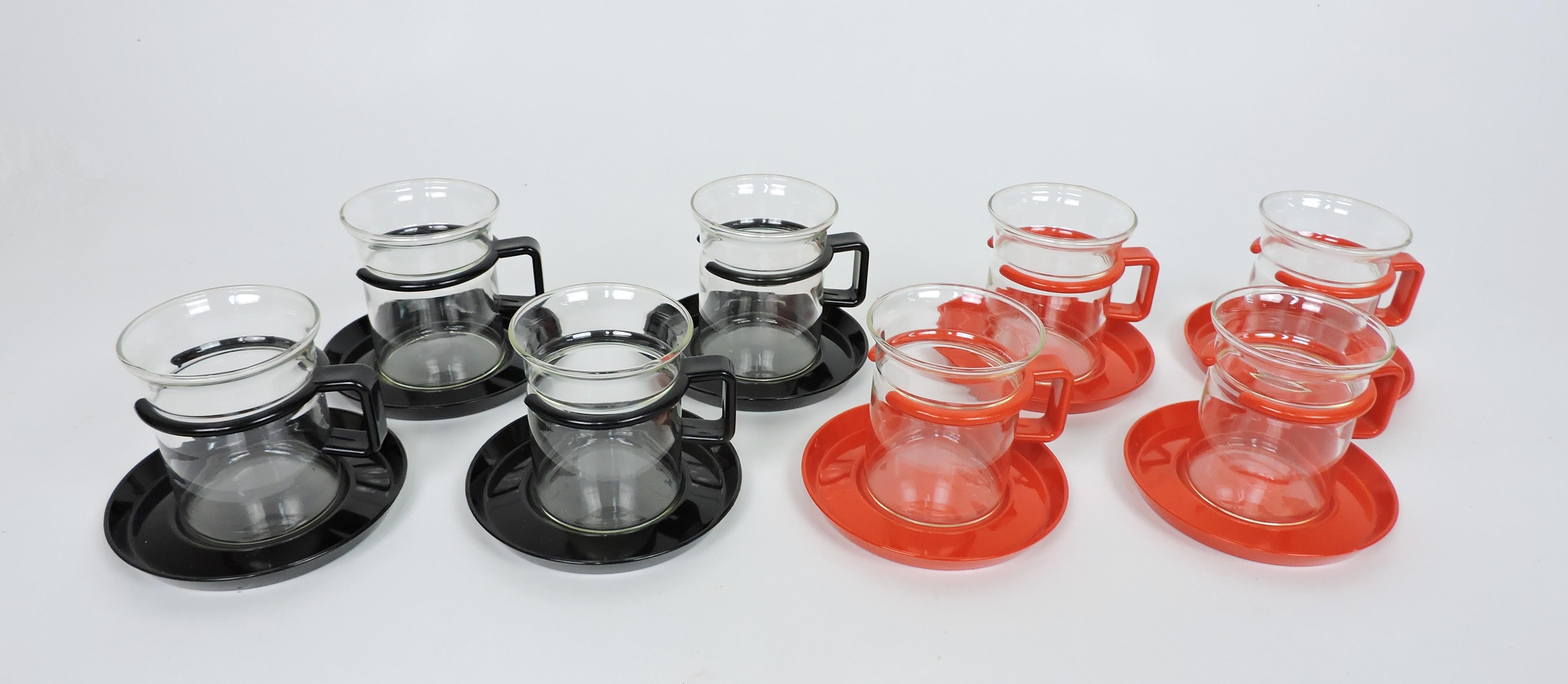 Scandinavian Modern Set of 8 Bistro Bodum Espresso, Coffee Tea Cups by Carsten Jorgensen Star Trek For Sale