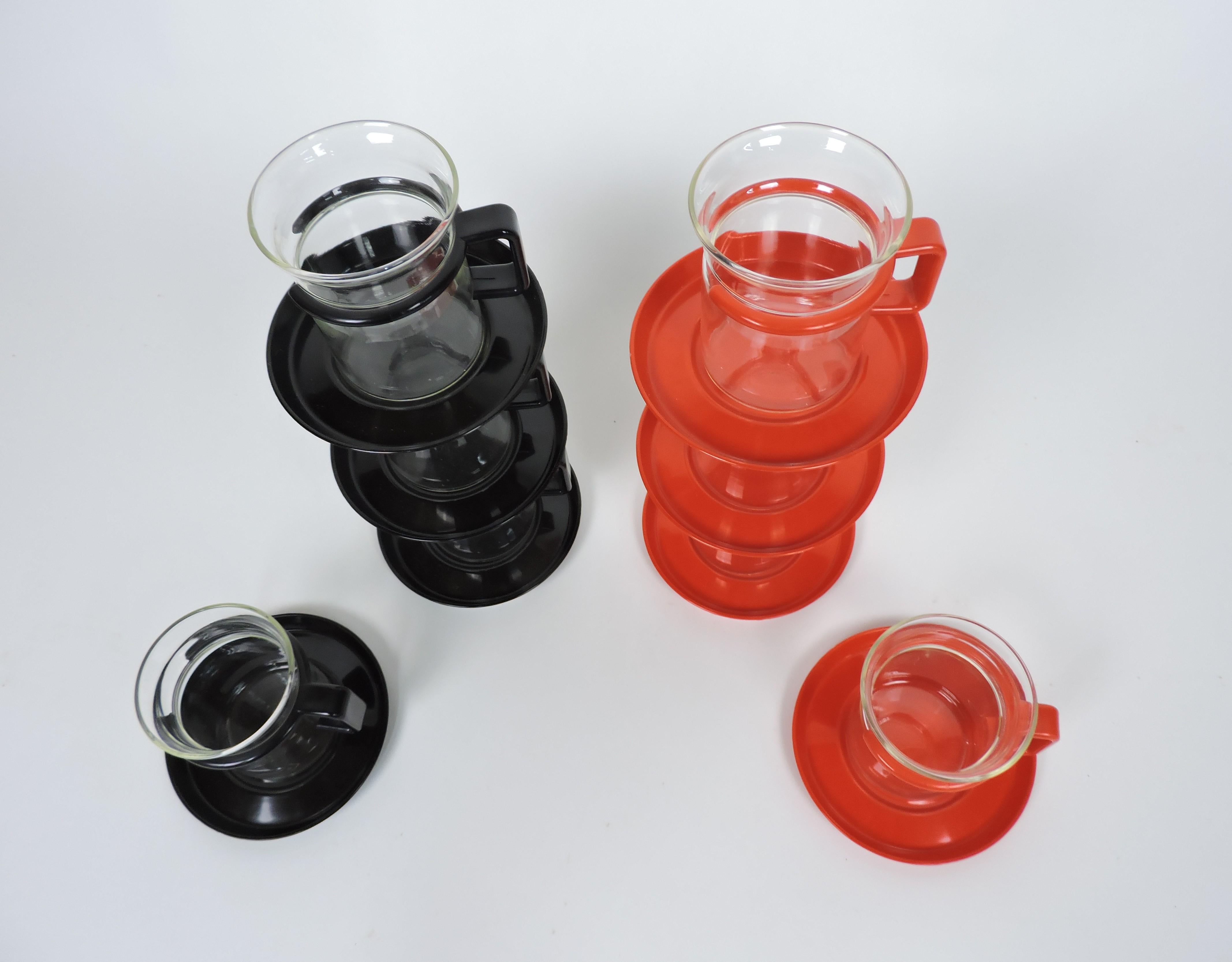 Set of 8 Bistro Bodum Espresso, Coffee Tea Cups by Carsten Jorgensen Star Trek In Good Condition For Sale In Chesterfield, NJ