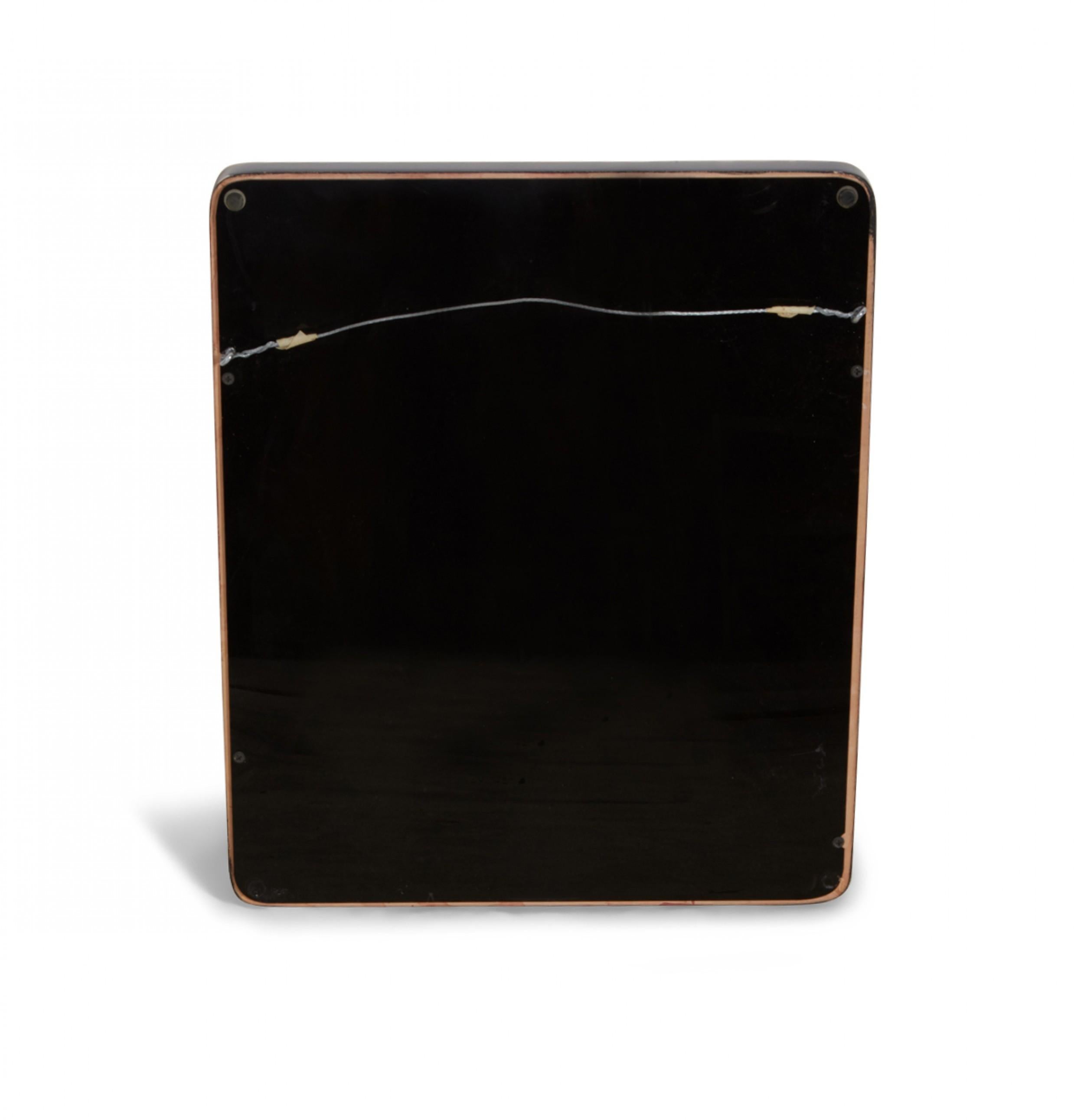 8 black lacquer and gilt curved corner gallery frames. Image window: 14