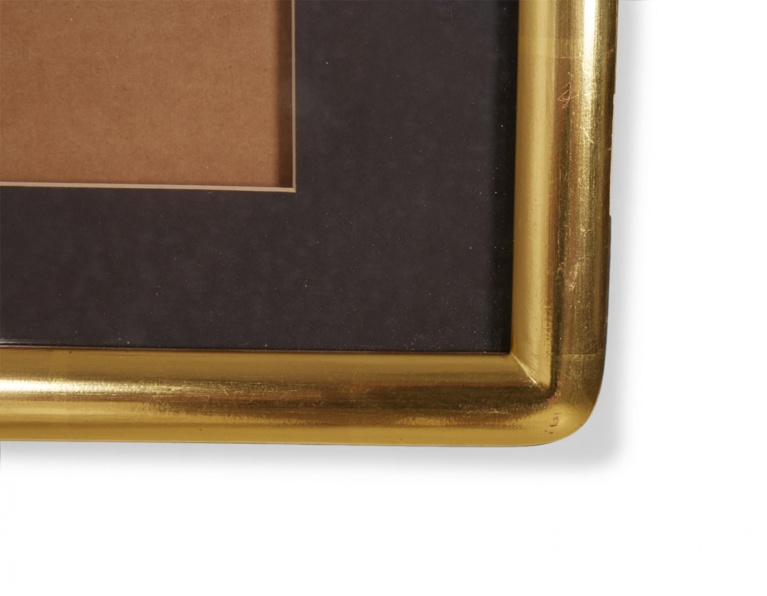 Modern Set of 8 Black and Gilt Curved Corner Gallery Frames For Sale