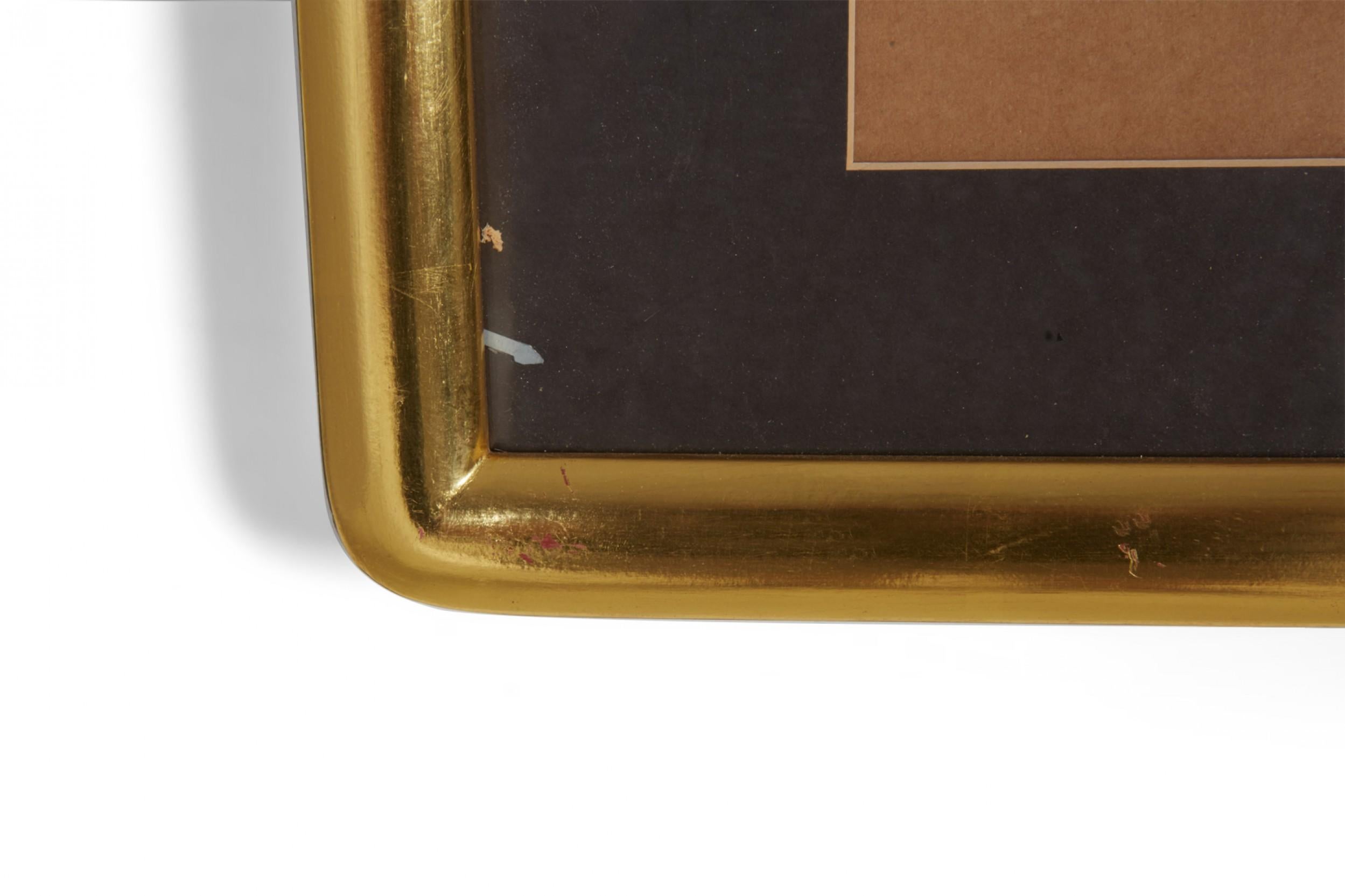 Giltwood Set of 8 Black and Gilt Curved Corner Gallery Frames For Sale