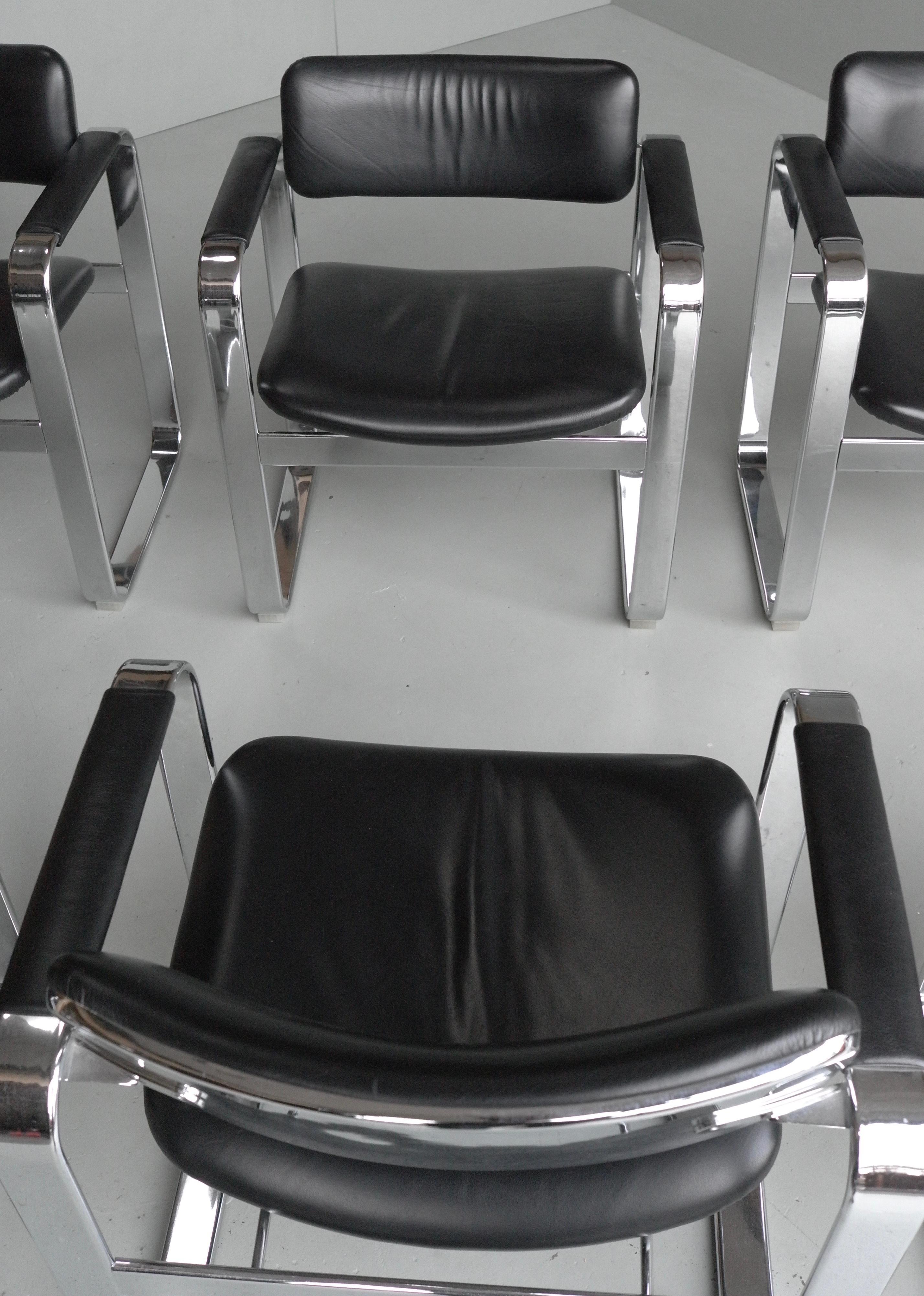 Set of 8 Black Executive Armchairs by Eero Aarnio for Mobel, Italia, '1968' 3
