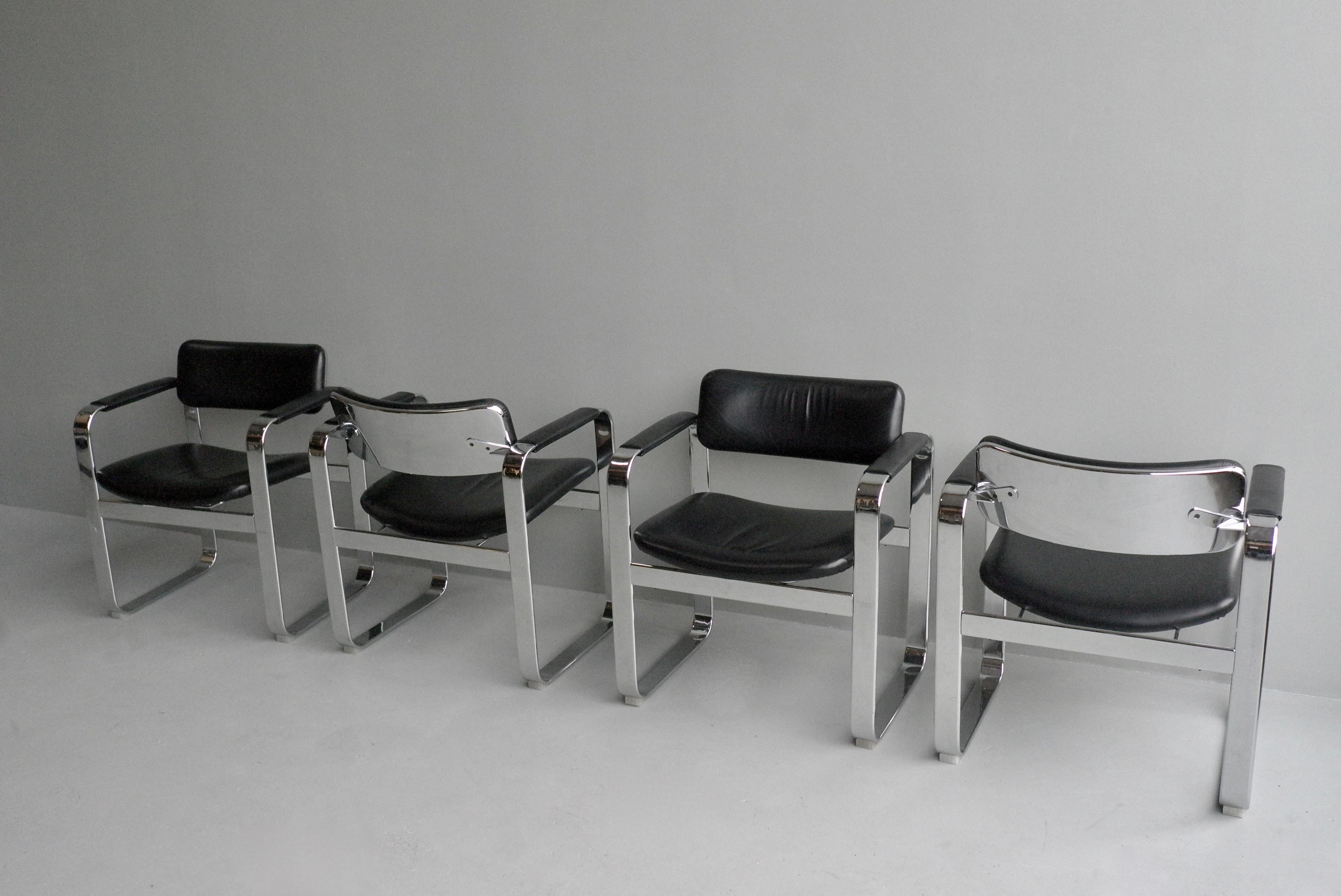 Set of 8 Black Executive Armchairs by Eero Aarnio for Mobel, Italia, '1968' 2