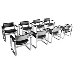 Set of 8 Black Executive Armchairs by Eero Aarnio for Mobel, Italia, '1968'