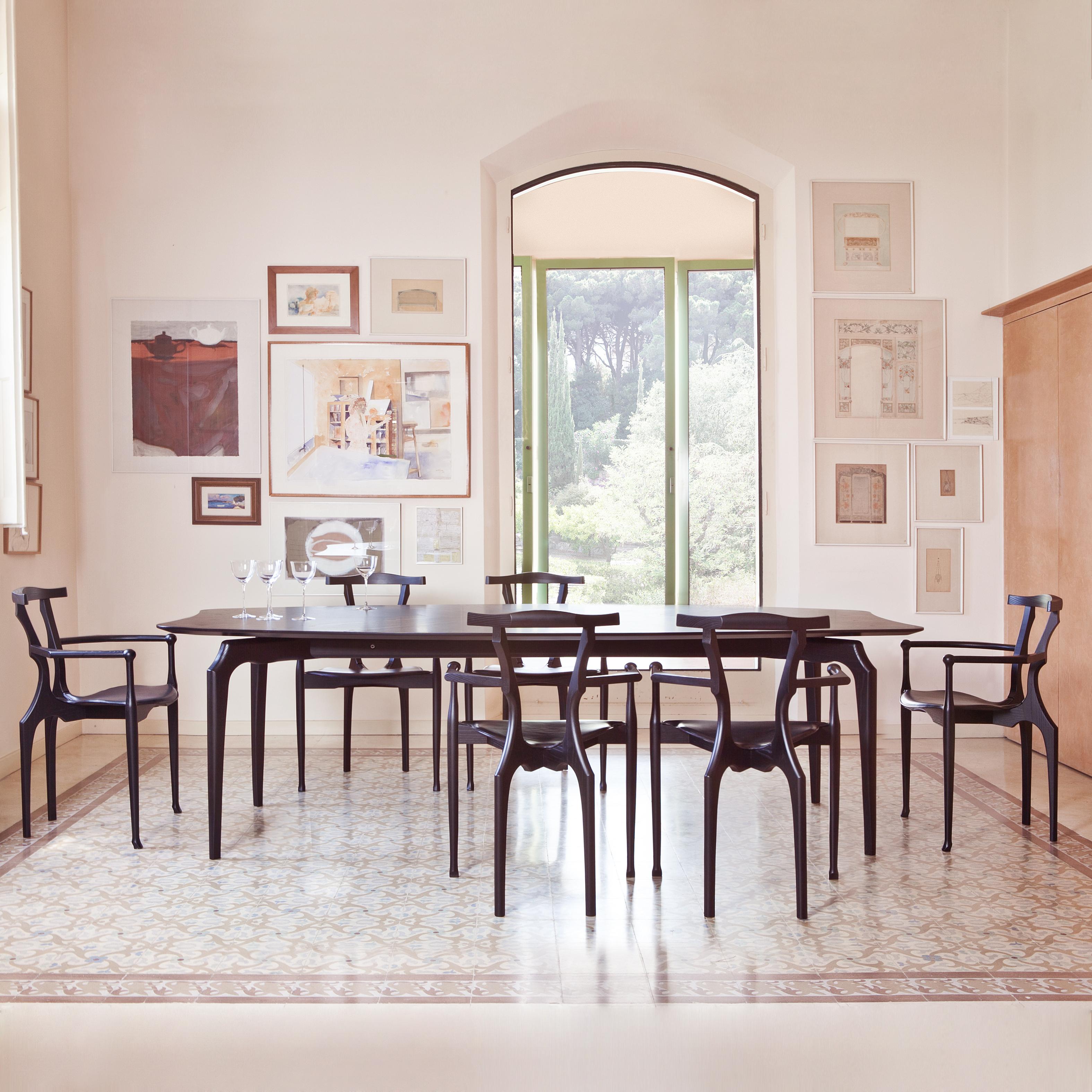 Spanish Set of 8 Black Gaulino Chairs Chair by Oscar Tusquets For Sale