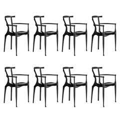 Set of 8 Black Gaulino Chairs Chair by Oscar Tusquets