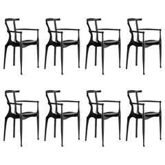 Set of 8 Black Gaulino Chairs Chair by Oscar Tusquets