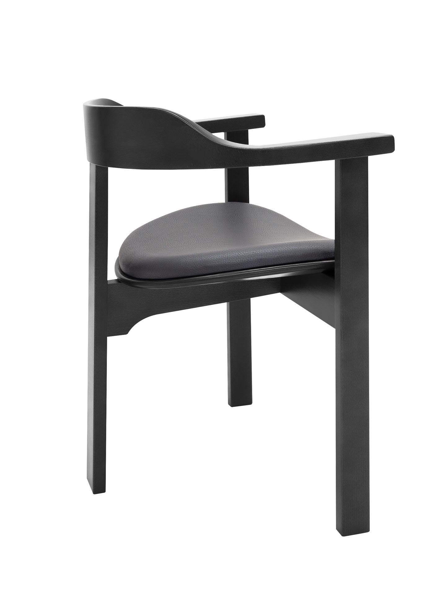 Mid Century Modern 8 Silla Haussmann negra, Robert and Trix Haussmann, Diseño 1964 en Nuevo estado para la venta en Stein am Rhein, CH