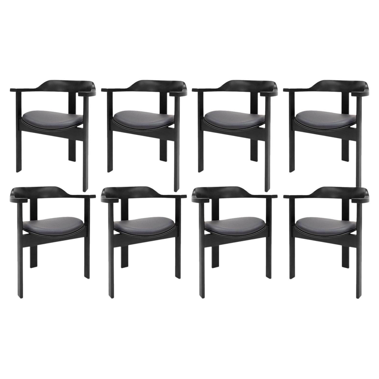 Mid Century Modern 8 Silla Haussmann negra, Robert and Trix Haussmann, Diseño 1964