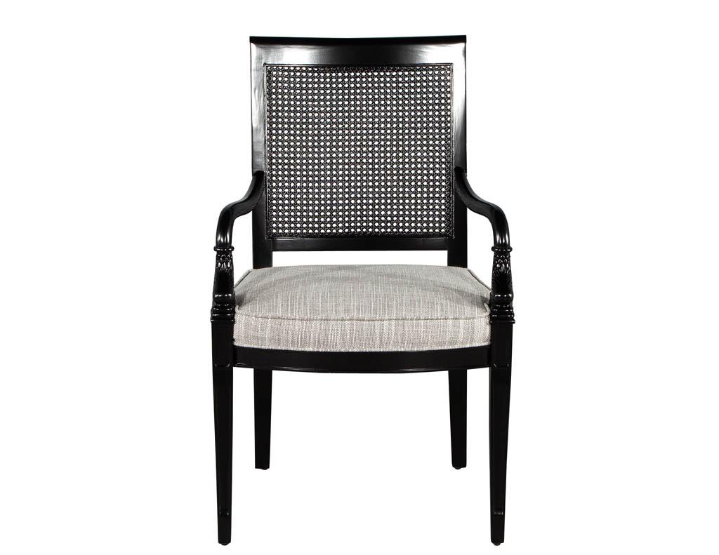 black dining chairs with cane back