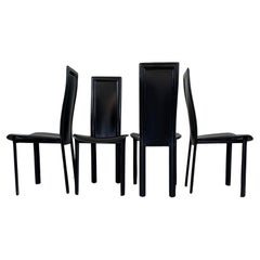 Ensemble de 8 chaises de salle à manger en cuir noir