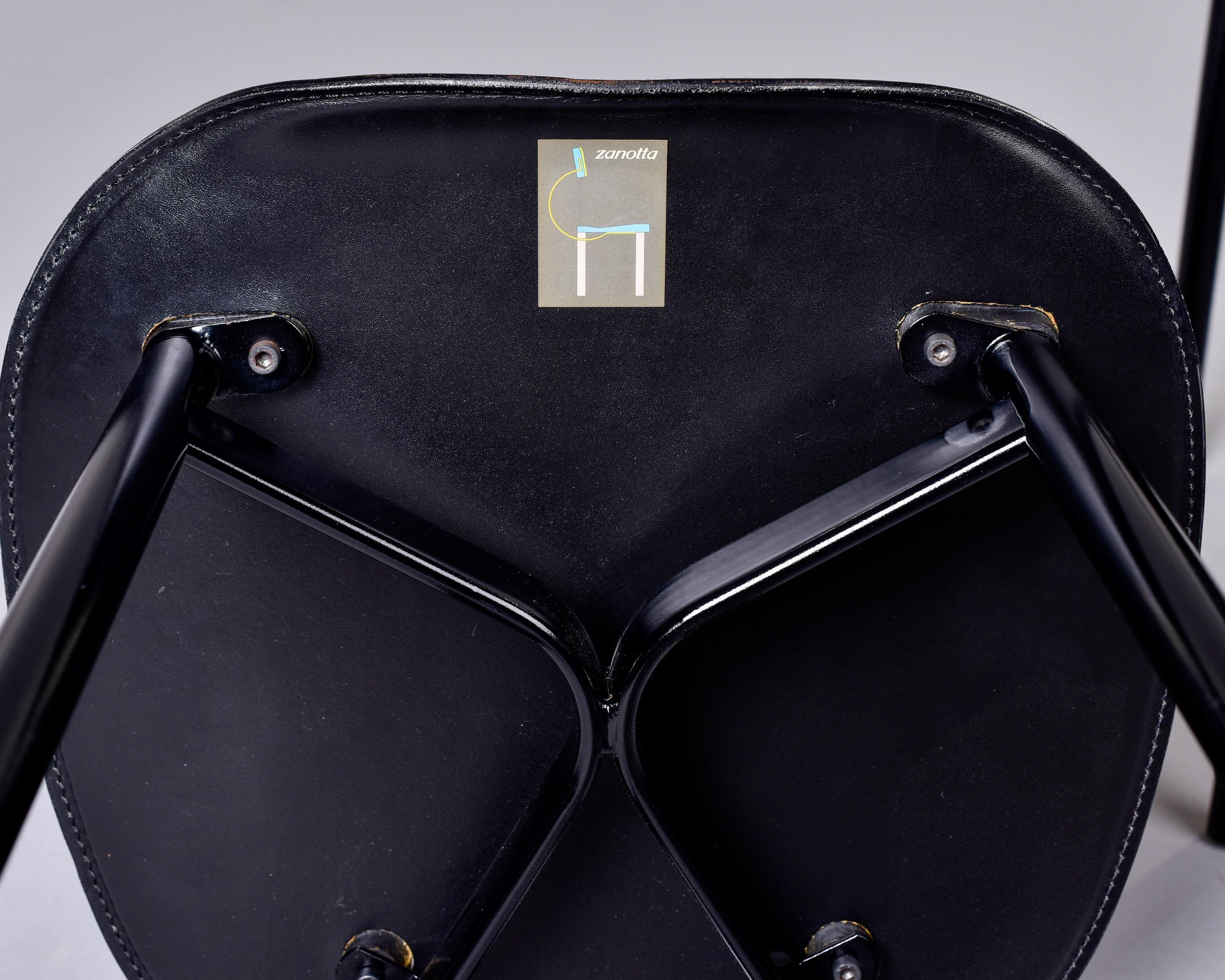 Set of 8 Black Leather Irma Chairs by Achille Castigliono for Zenotta 7
