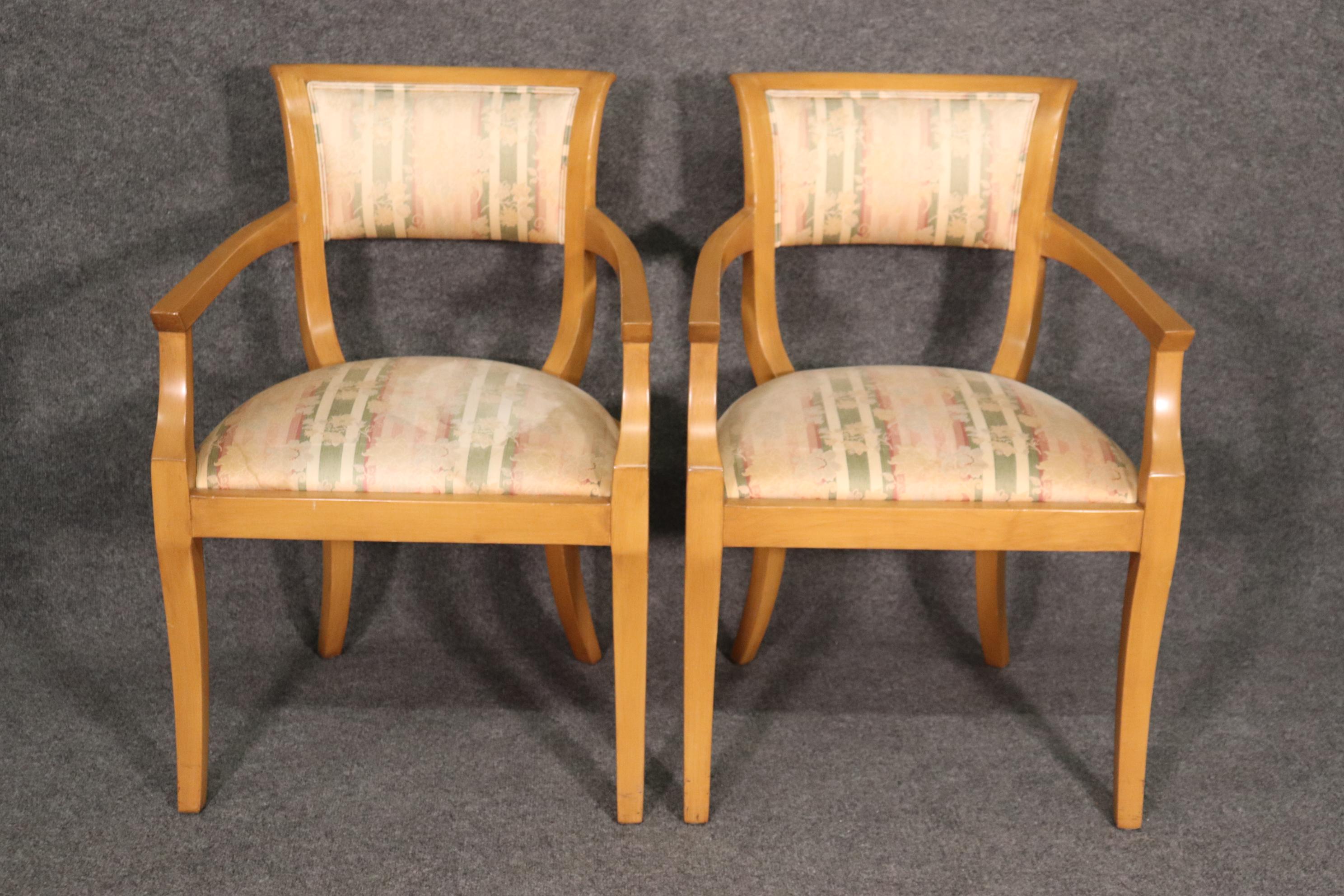 Set of 8 Blonde Mid-Century Modern Hollywood Regency Dining Chairs C1950s For Sale 6