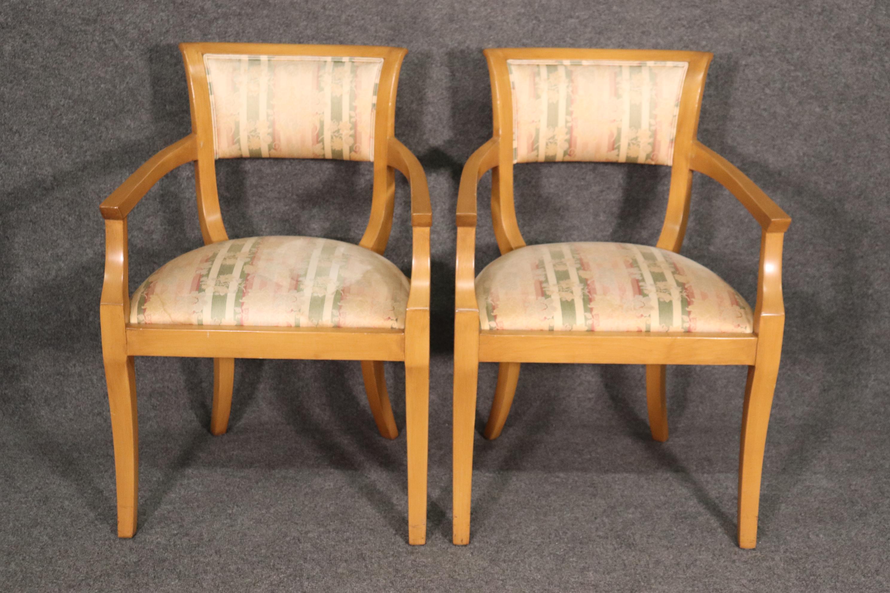 Ensemble de 8 chaises de salle à manger blondes Mid-Century Modern Hollywood Regency C1950s en vente 6