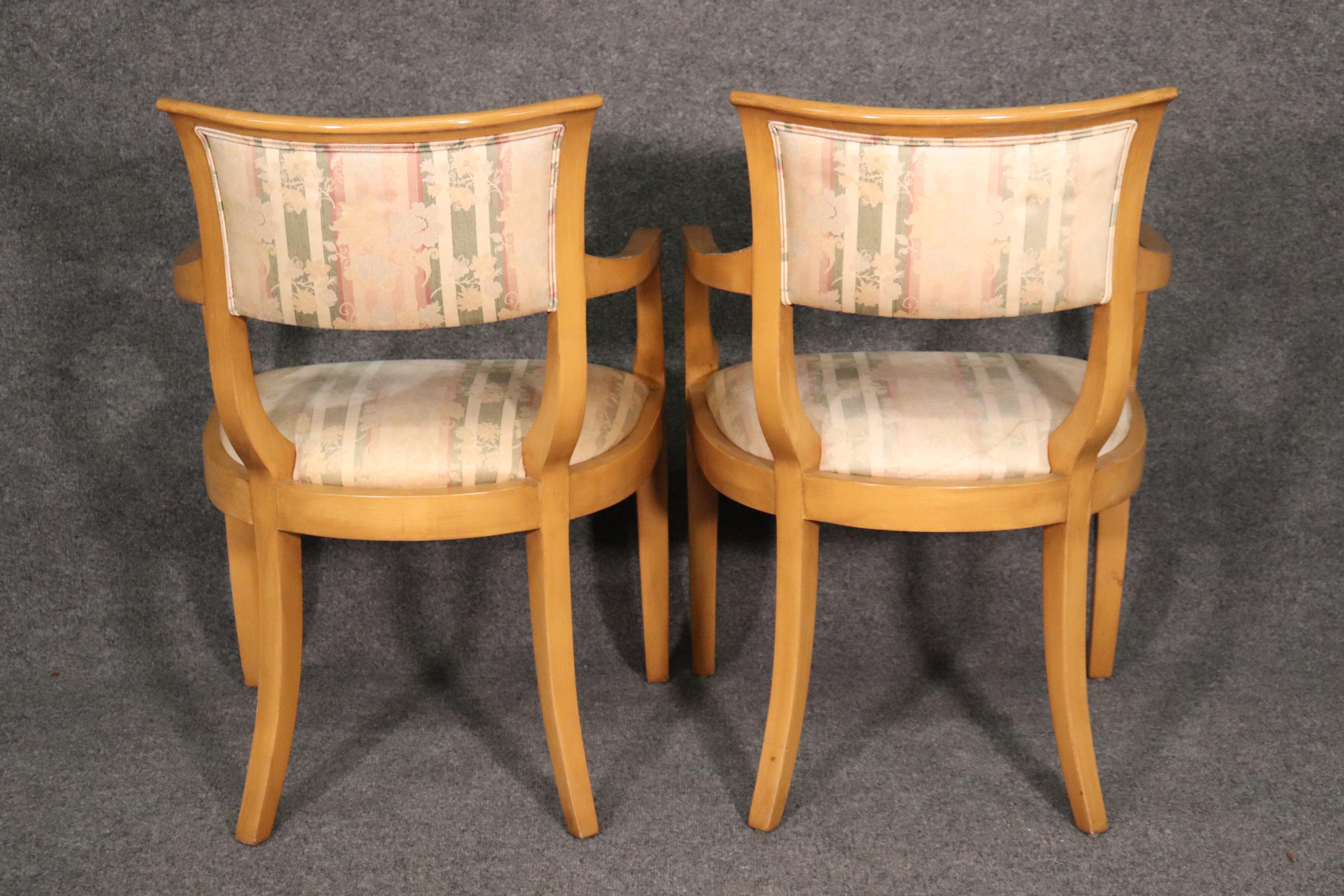 Set of 8 Blonde Mid-Century Modern Hollywood Regency Dining Chairs C1950s For Sale 8