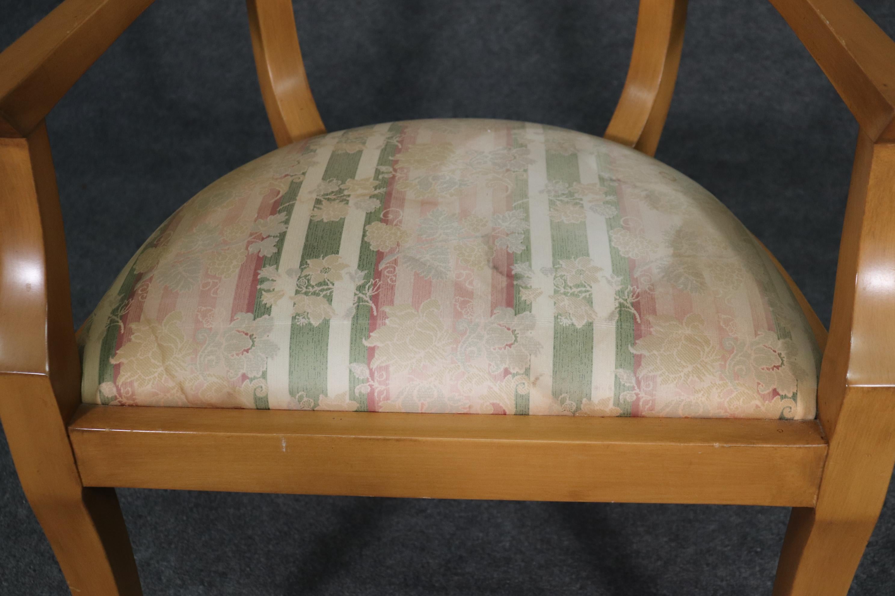 Ensemble de 8 chaises de salle à manger blondes Mid-Century Modern Hollywood Regency C1950s en vente 10