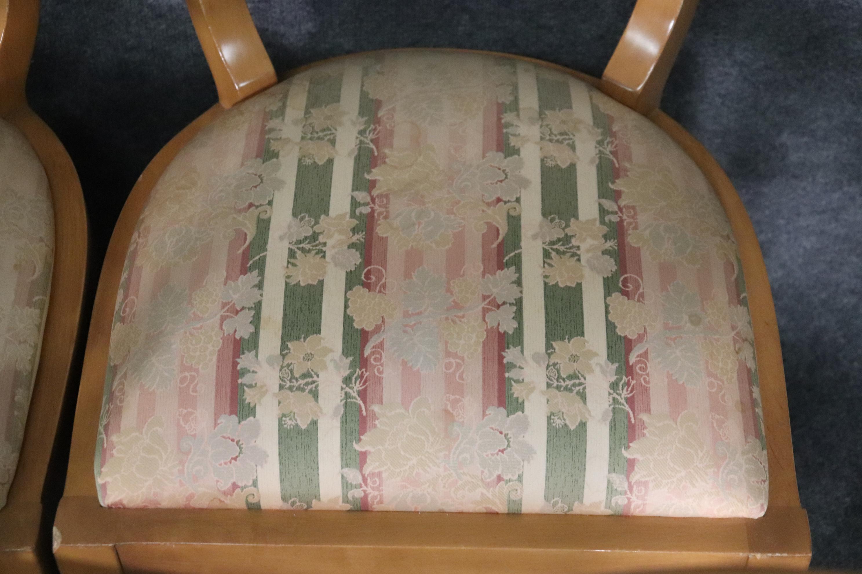 Ensemble de 8 chaises de salle à manger blondes Mid-Century Modern Hollywood Regency C1950s en vente 3