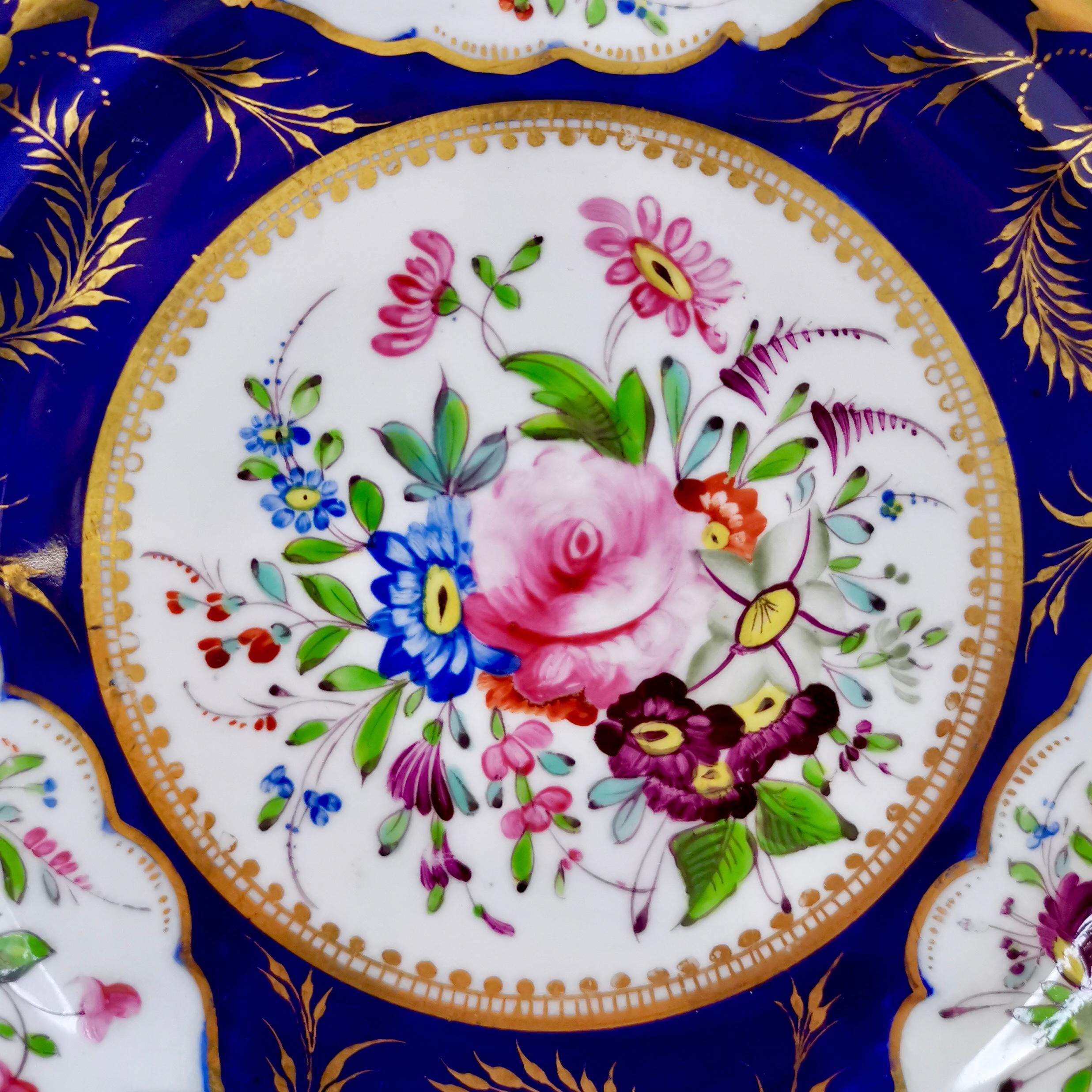 English Set of 8 Bloor Derby Dessert Plates, 1825-1830