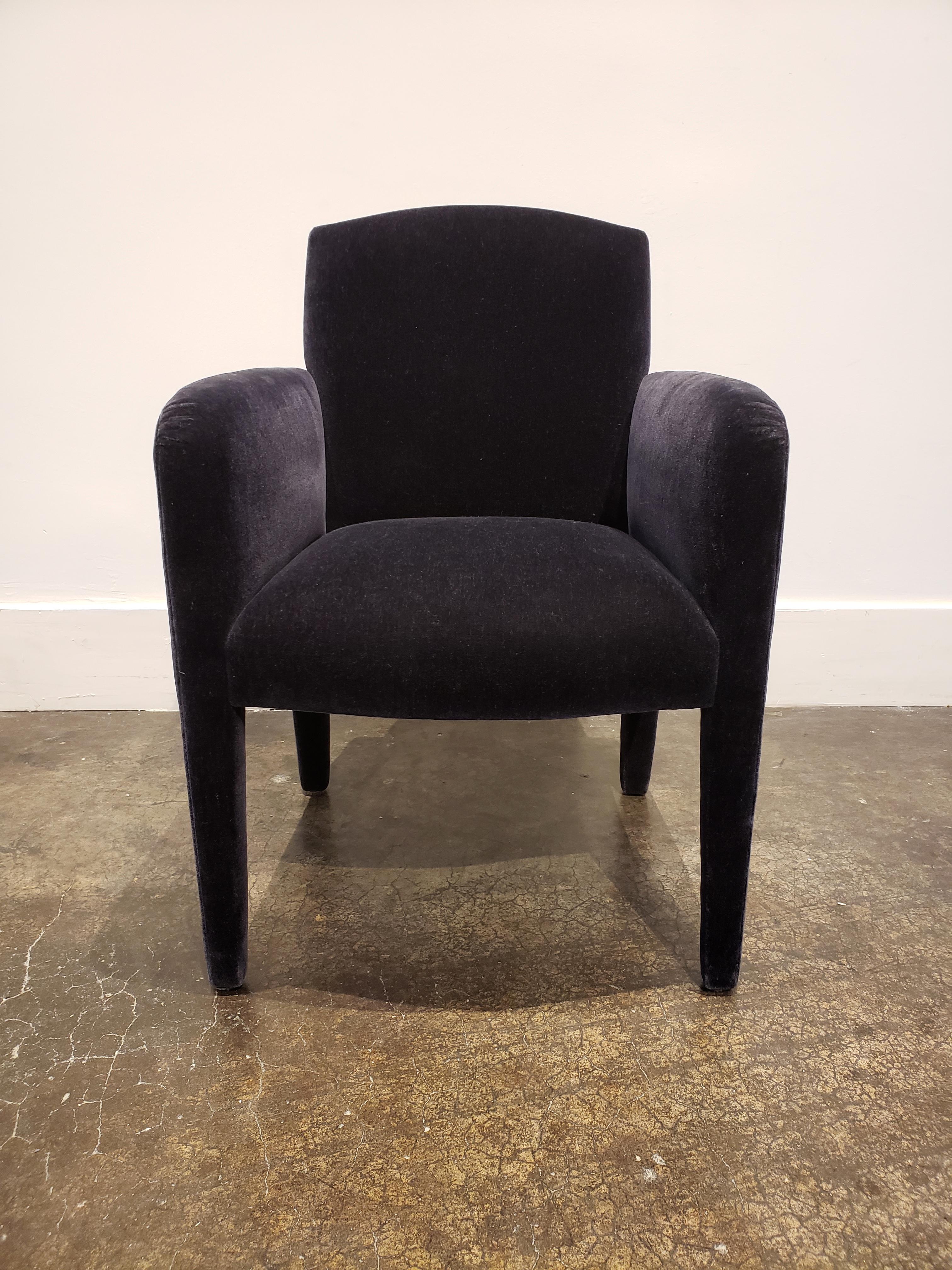 20th Century Set of 8 Blue Mohair Dining Chairs from Donghia