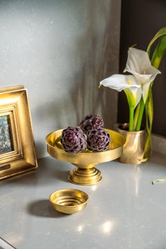 Set de 8 socles en laiton, Sculptural Architectural Italian Collectible Design