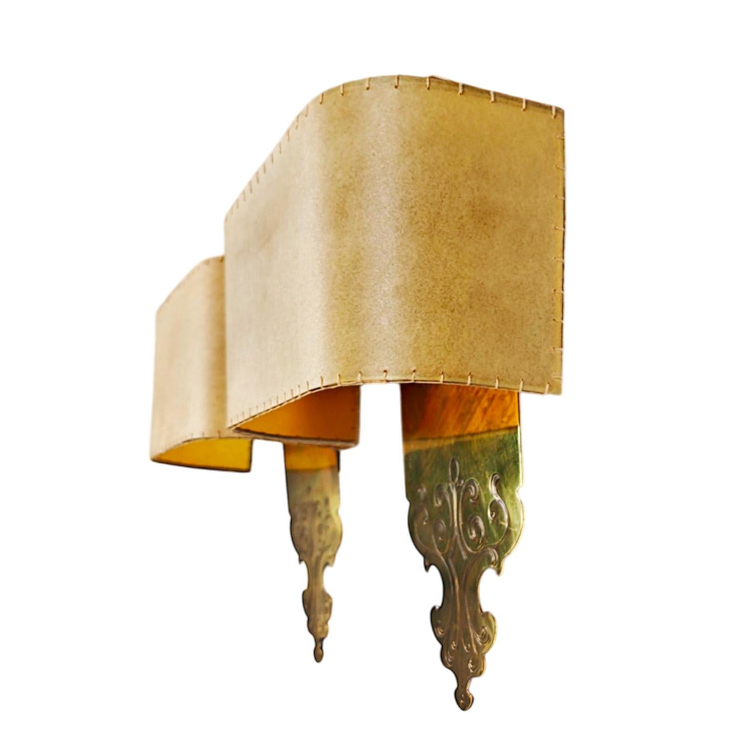Mid-Century Modern Ensemble de 8 appliques en laiton - Espagne 1960 en vente