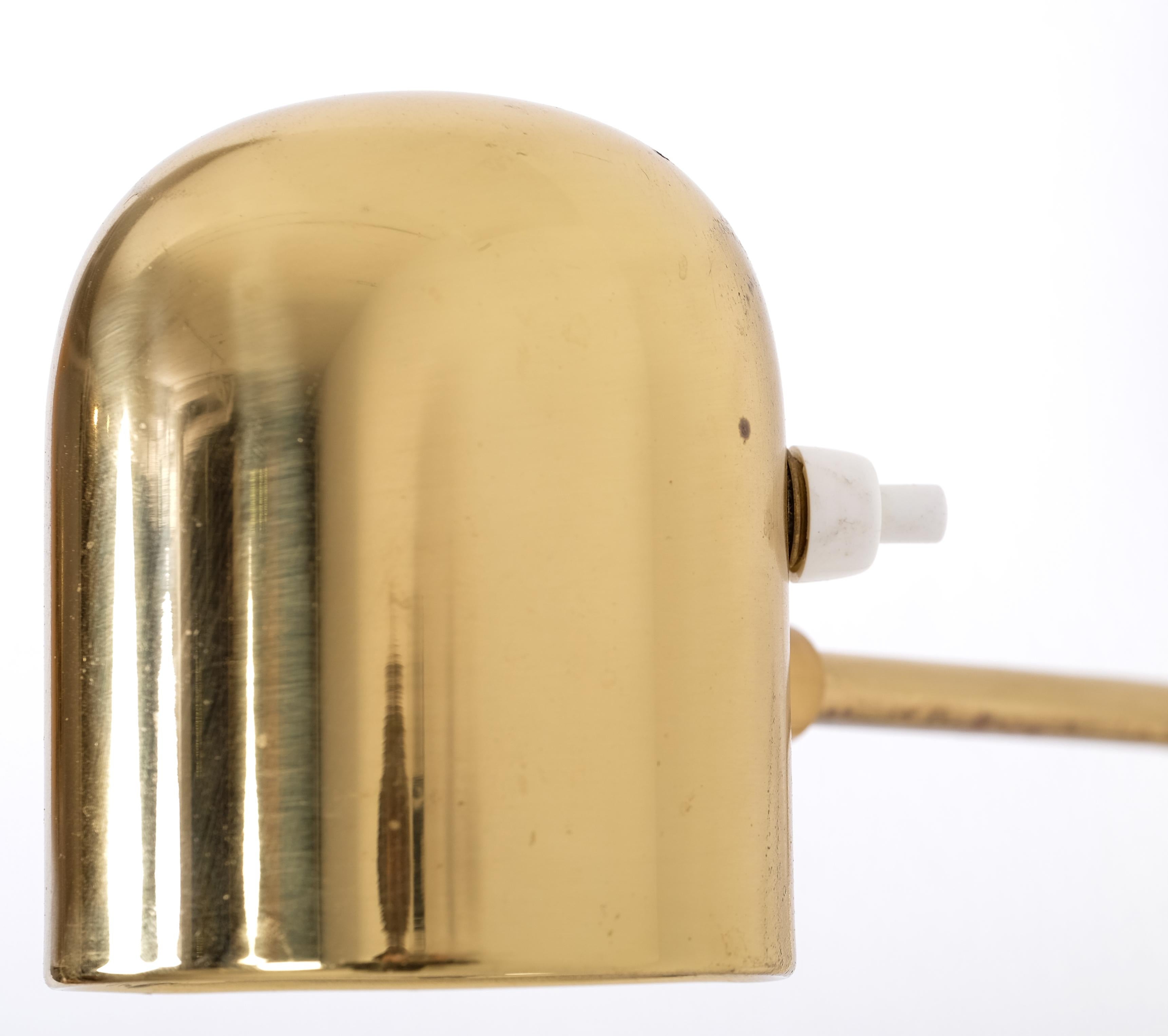 Set of 8 Brass Wall Lamps, Bergboms, Sweden, 1970s For Sale 1