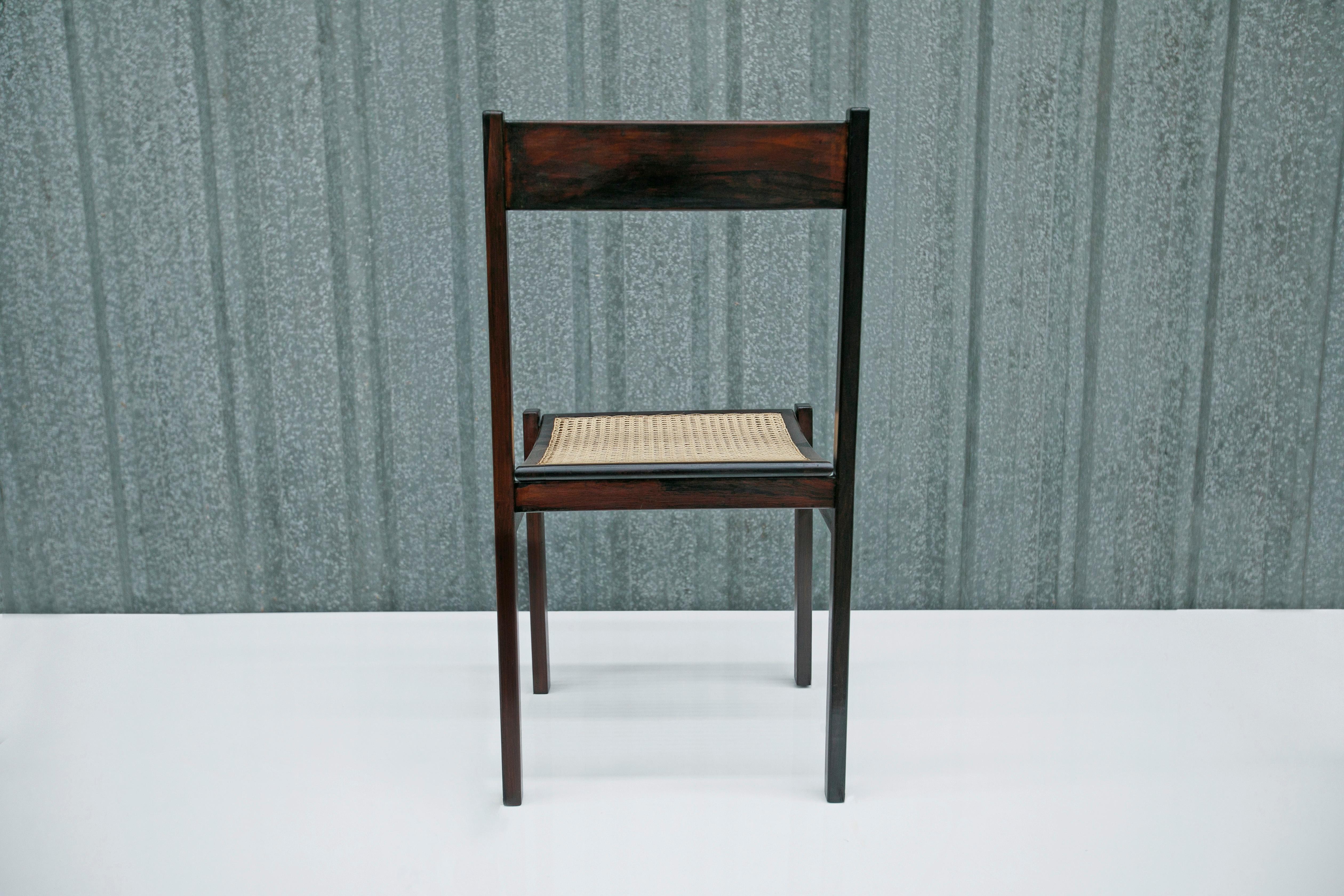 Set of 8 Brazilian Modern Chairs in Hardwood & Cane by Joaquim Tenreiro, 1960s In Good Condition In New York, NY