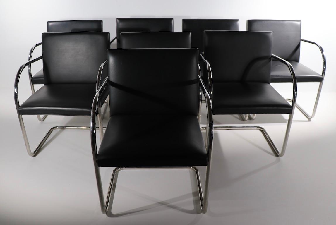 Set of 8 Brno Dining Chairs Van Der Rohe Design by Knoll 3